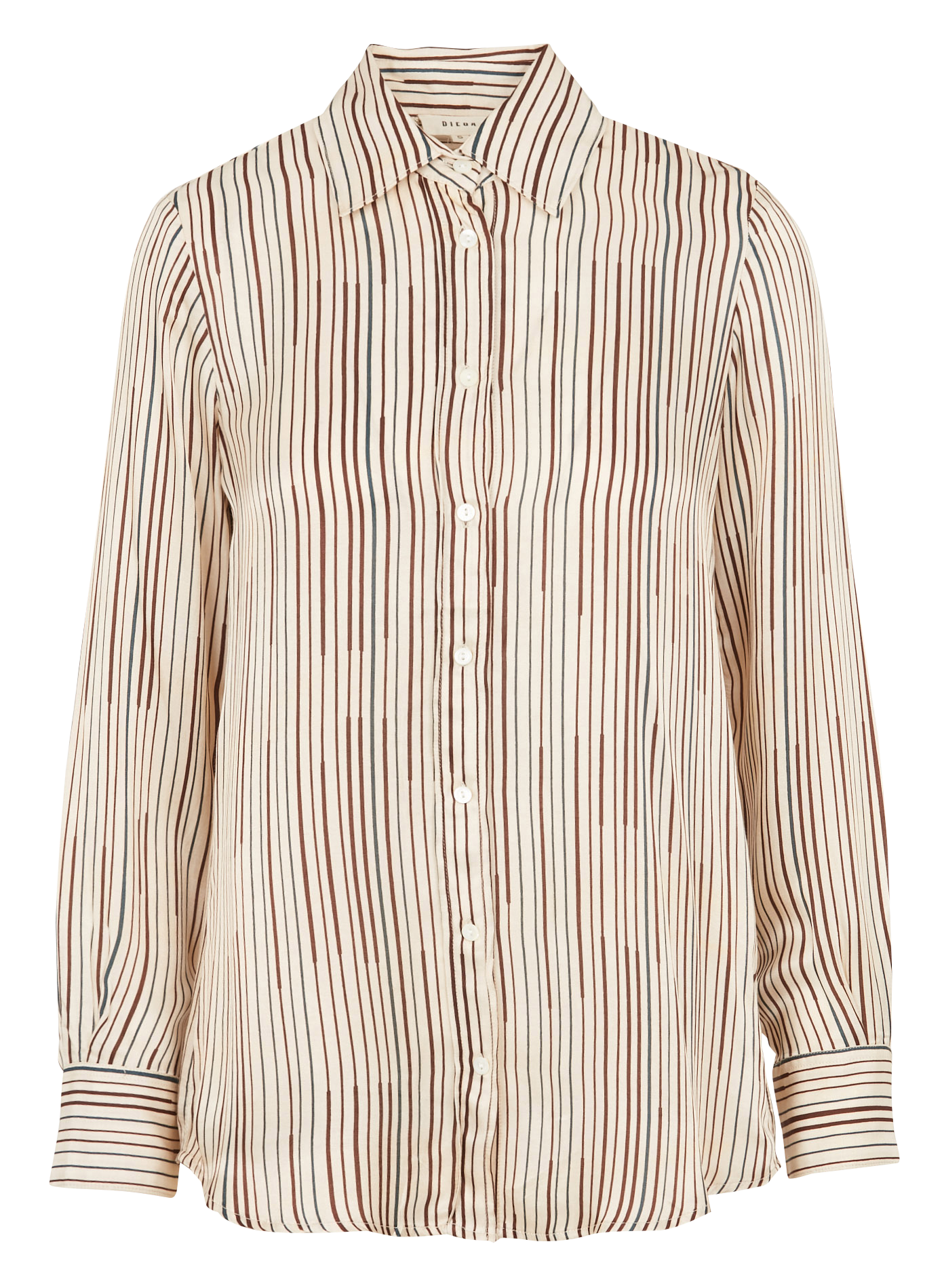 Straight striped shirt with classic collar DIEGA Beige