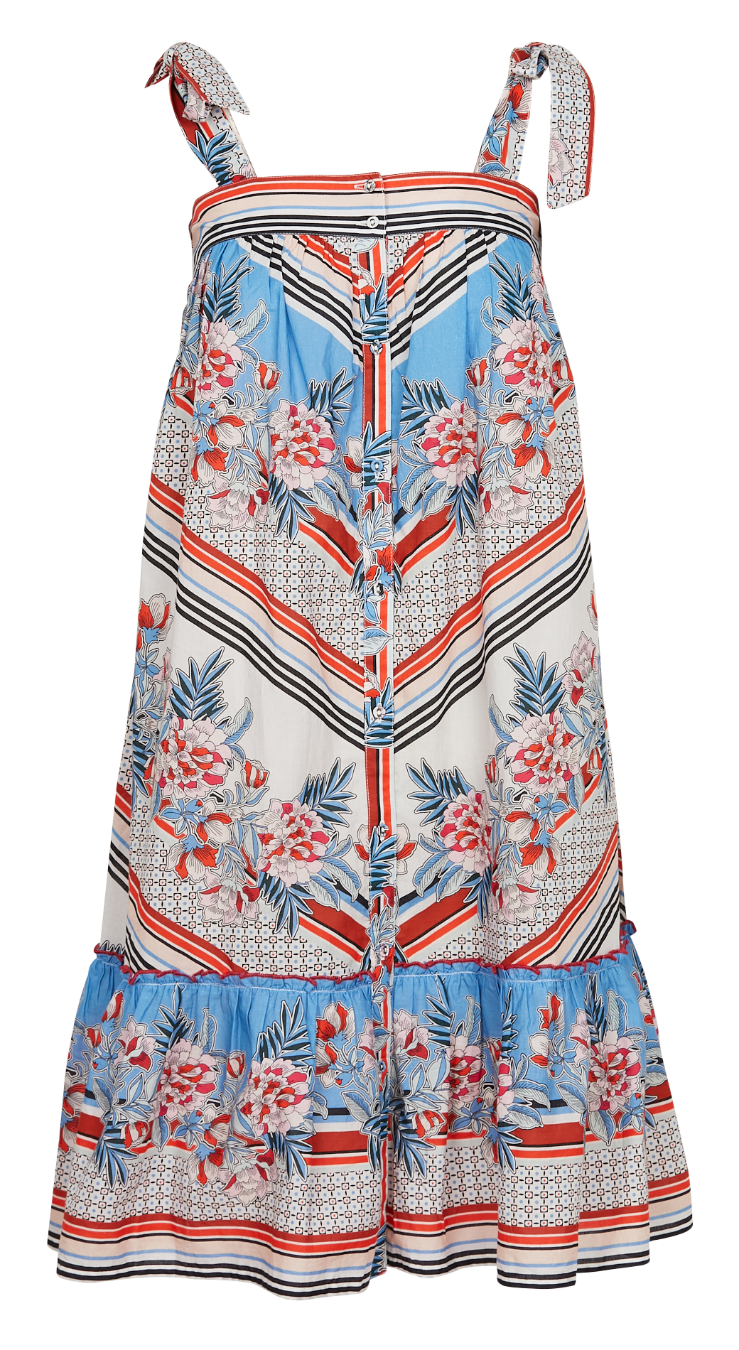 Robe midi imprimée à smocks en coton M.A.B.E Multicolore