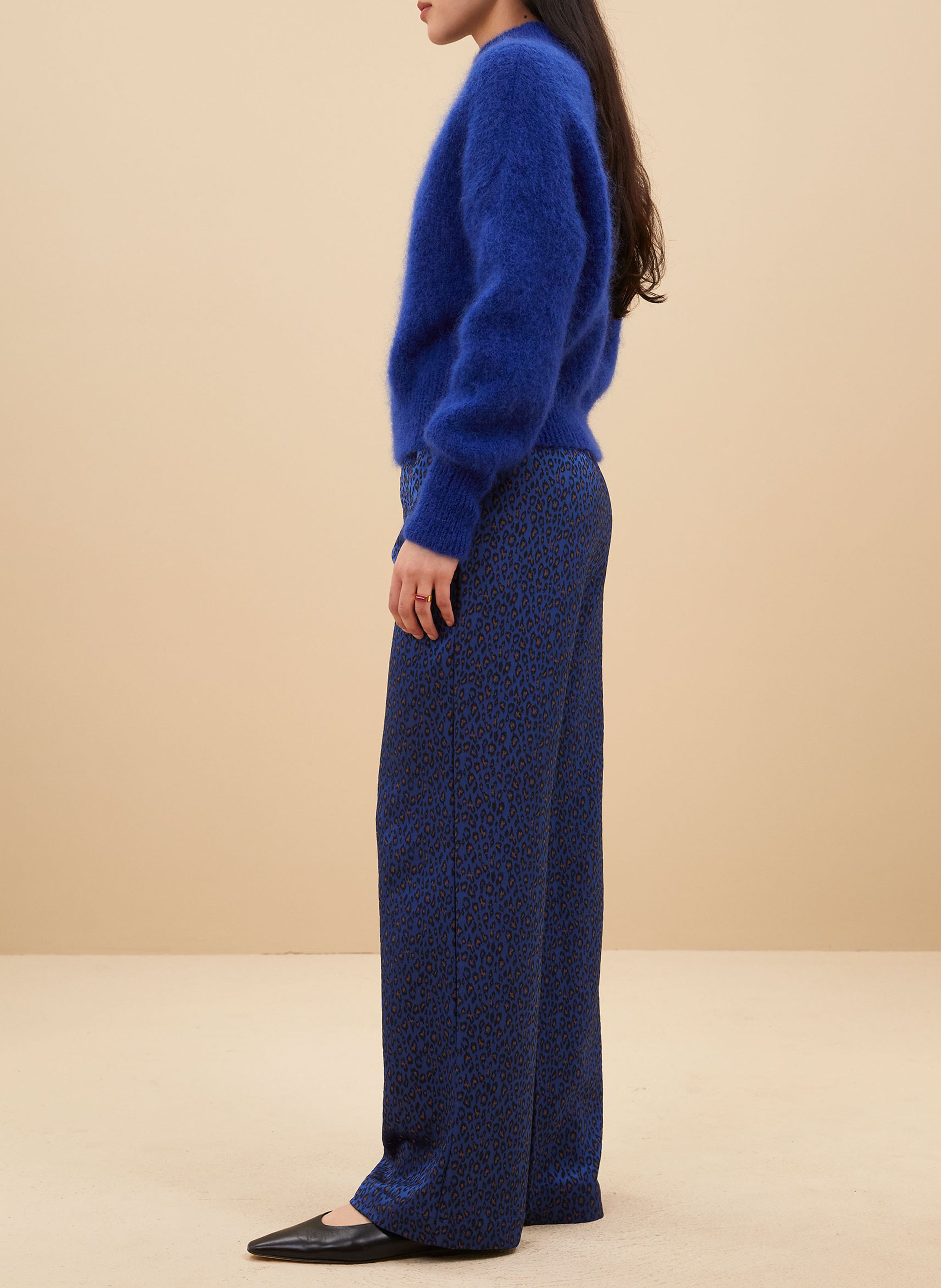 Leopard print straight pants BY BAR Blue