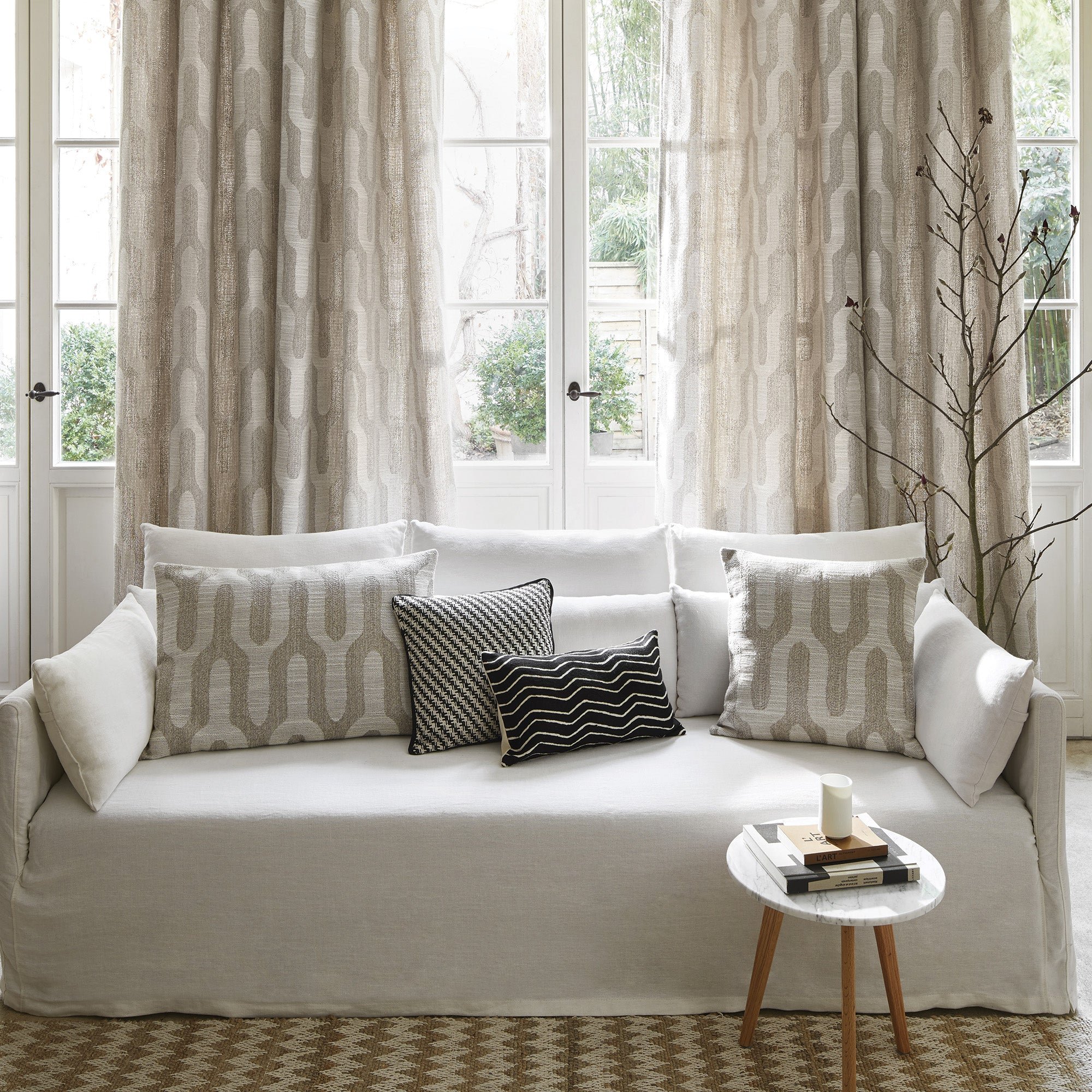 Pleated ribbon curtain MADURA Beige