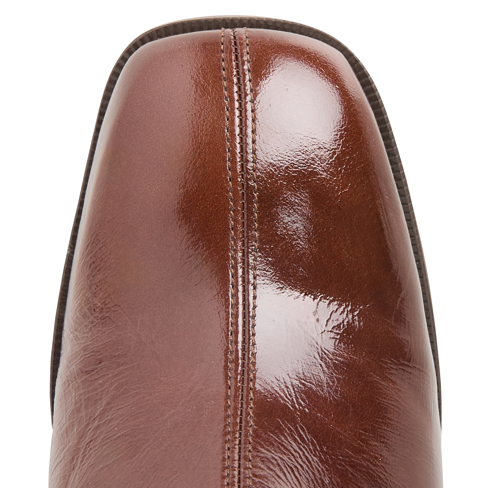 Effen leren enkellaarzen met textuur MELLOW YELLOW Bruin