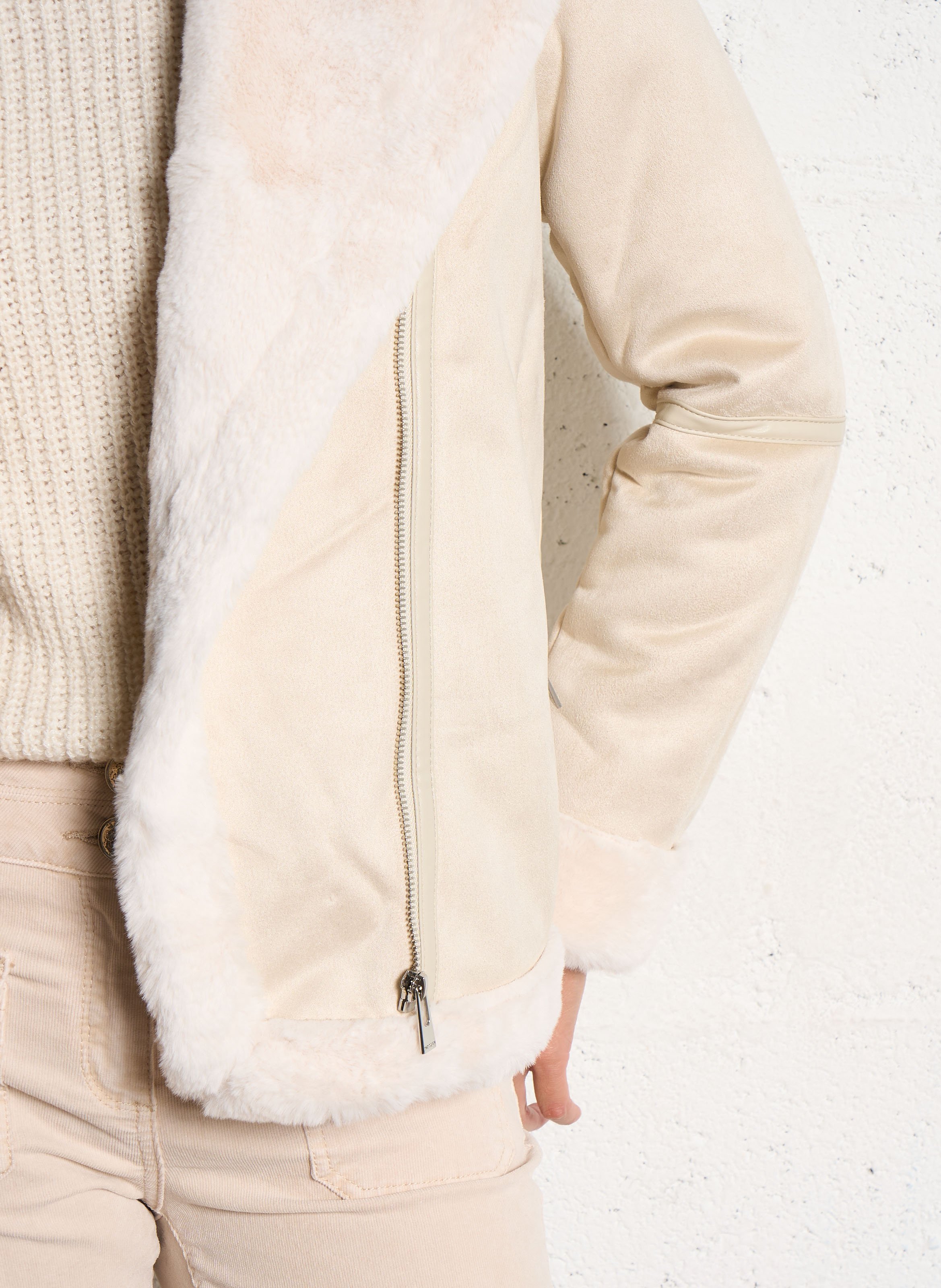 Veste droite col classique MORGAN Beige