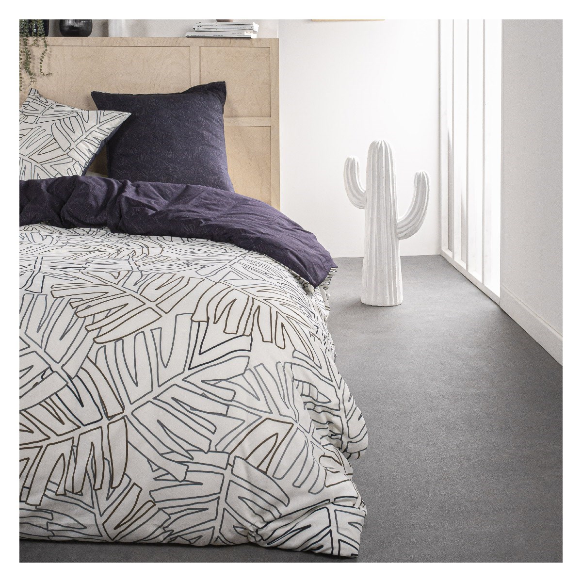 Jungle print cotton bedding set TODAY LINGE DE MAISON White