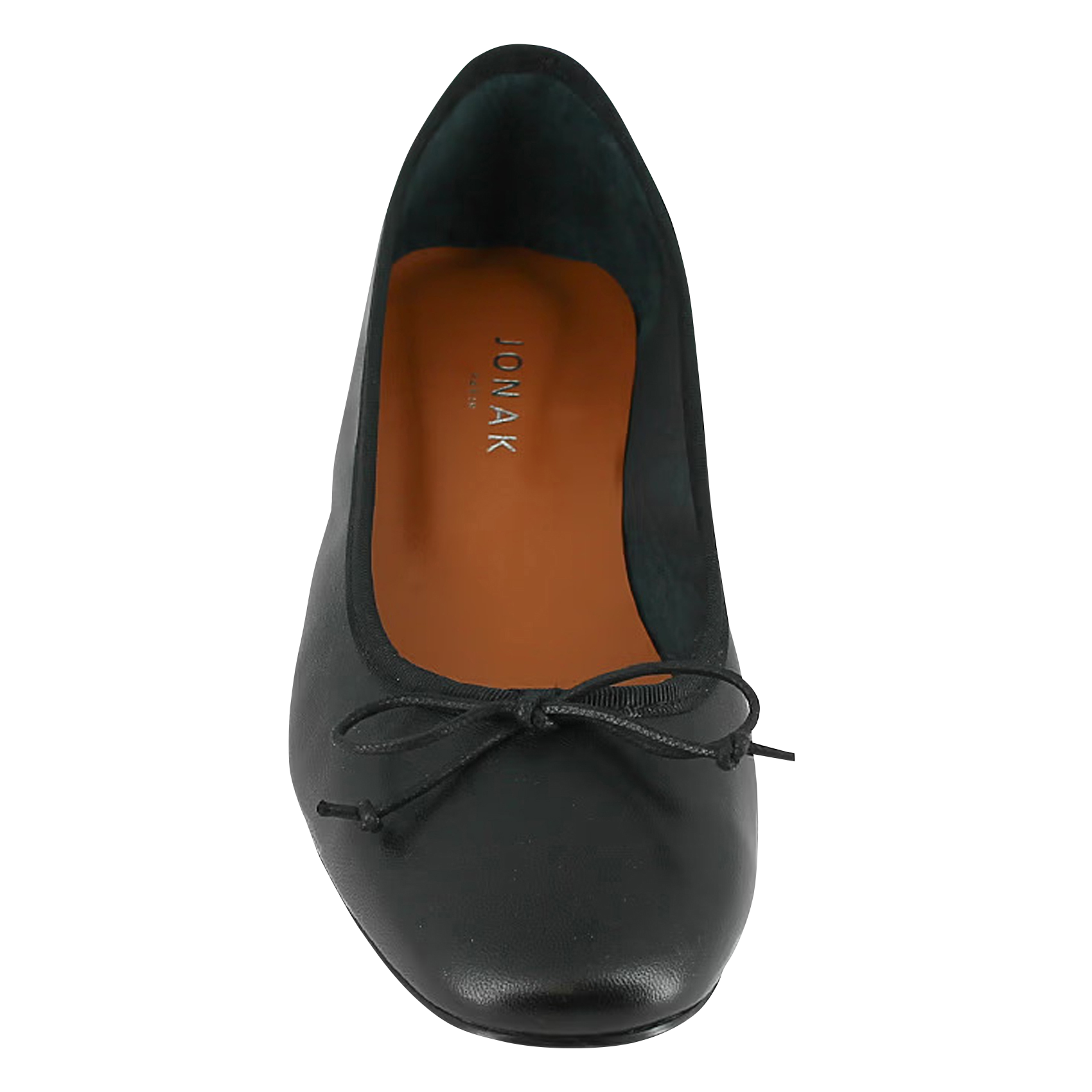 Einfarbige Ballerinas mit Schleife Schwarz