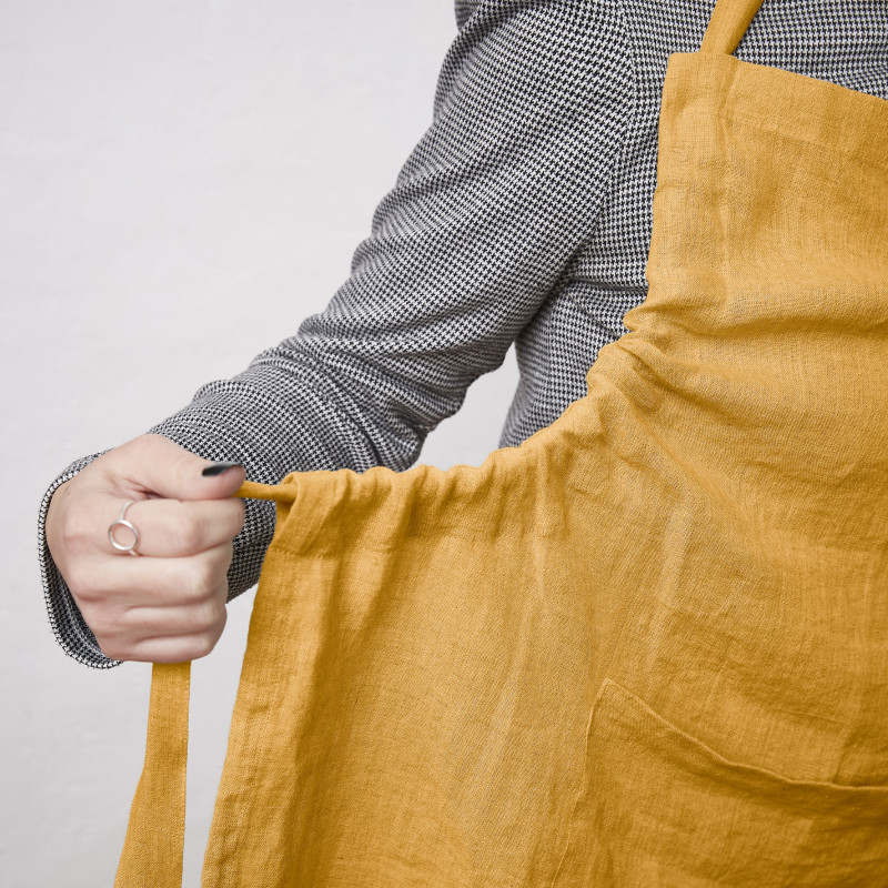 Tablier de chef en gaze de coton Jaune