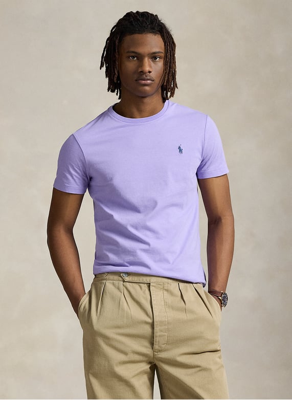 Mottled round-Neck cotton-Blend t-Shirt Sky lavender c7532 Mottled round-Neck cotton-Blend t-Shirt Sky lavender c7532