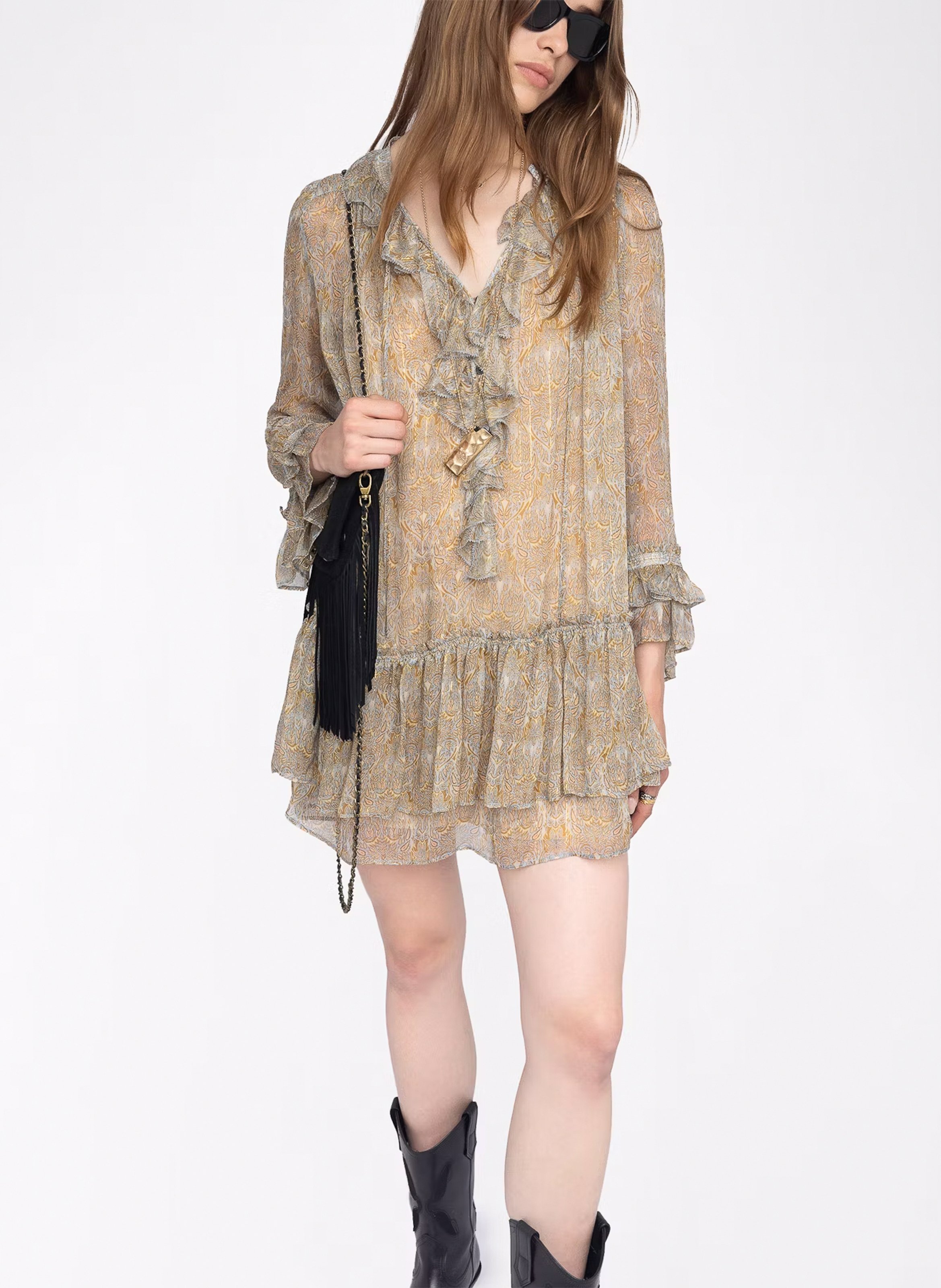 Robe courte imprimée ZADIG&VOLTAIRE Bleu