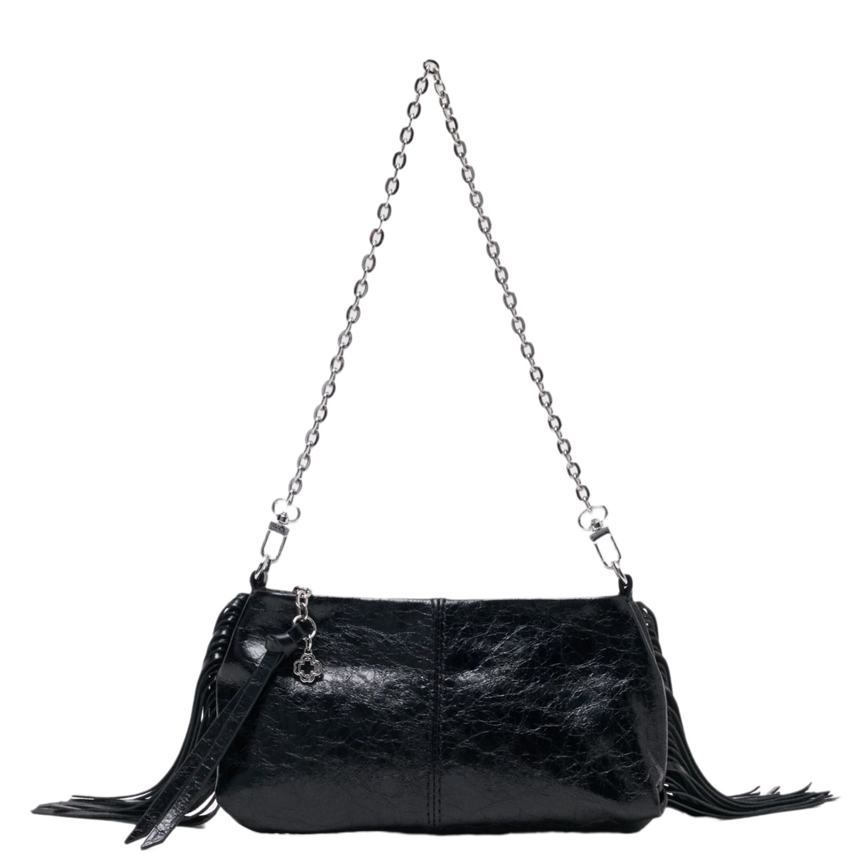 Buideltas van getextureerd leer met veters MAJE