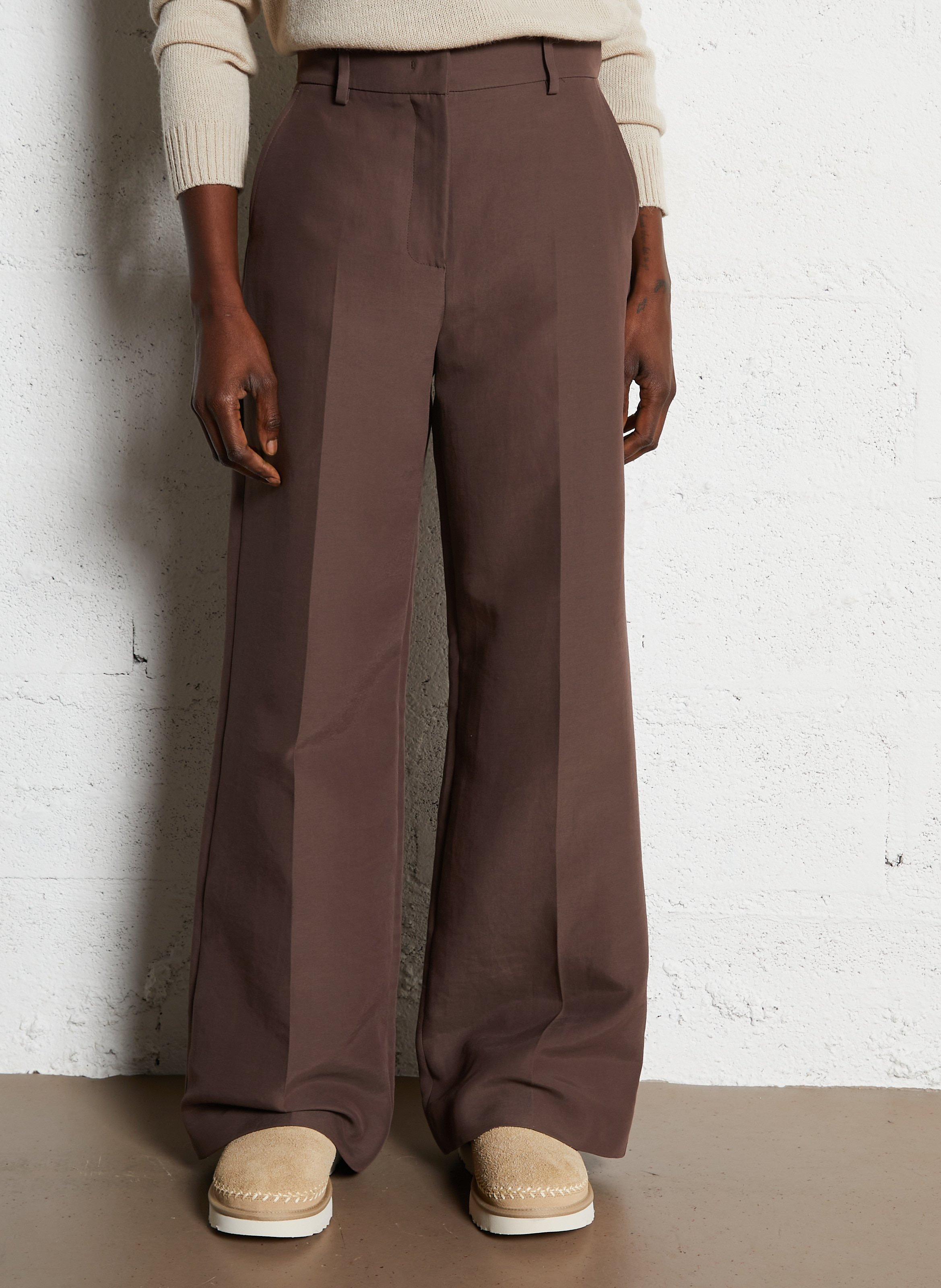 High-waisted straight leg pants MAX MARA WEEK END Brown