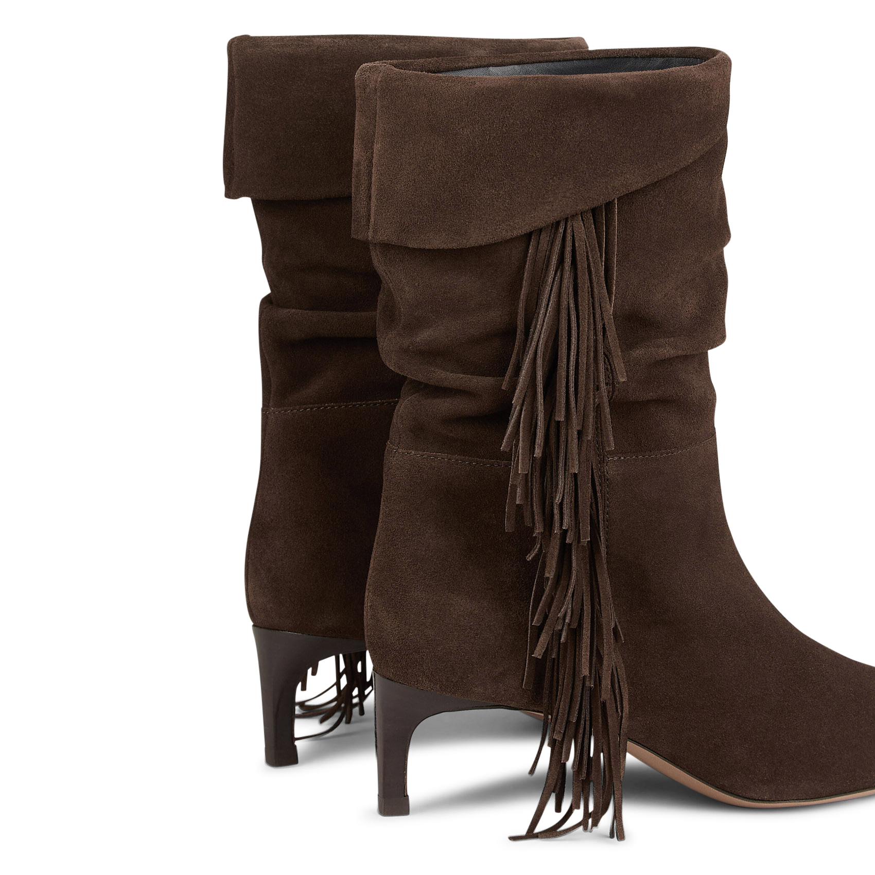 Solid leather fringed boots BA&SH Brown