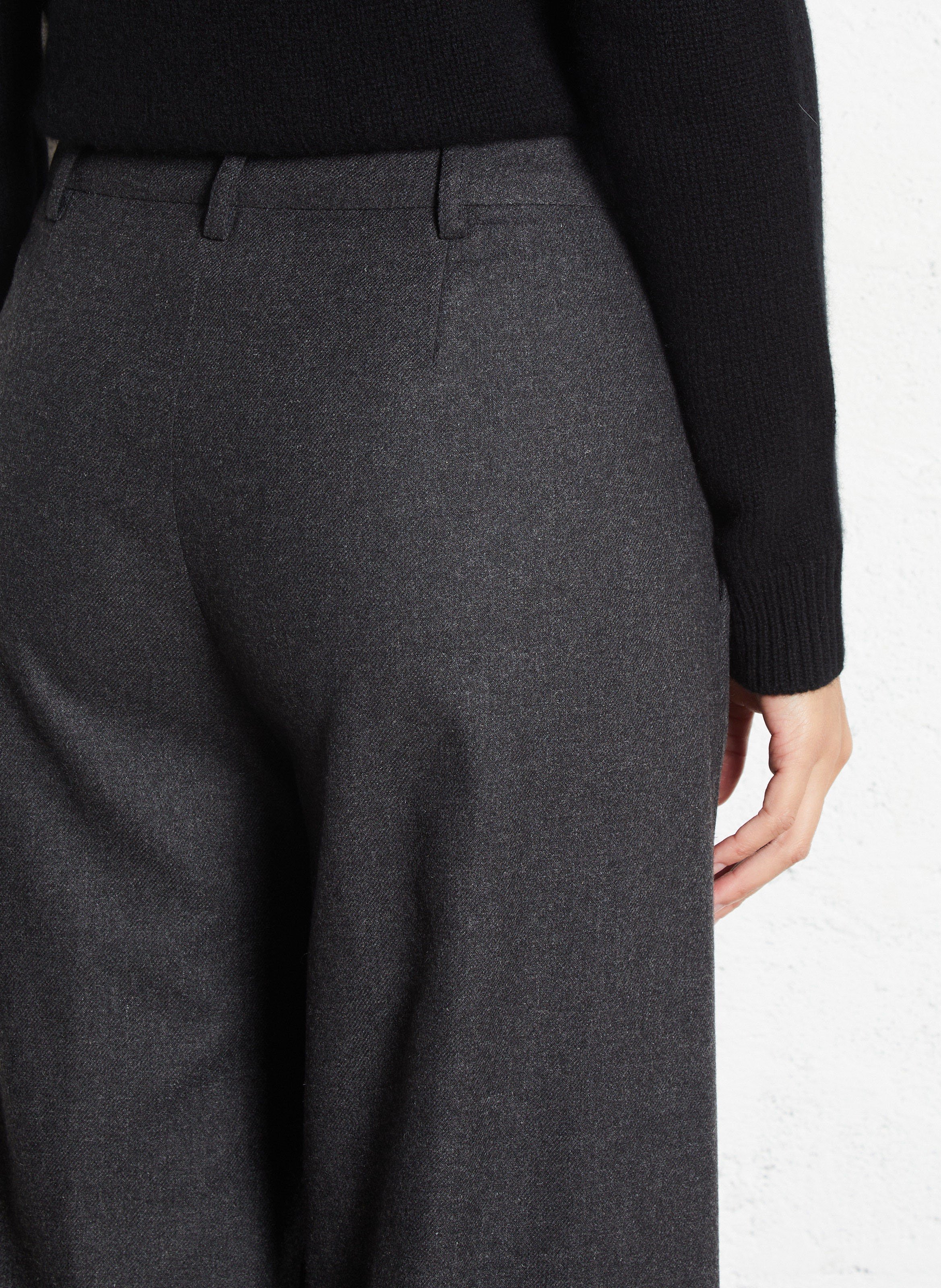 Pantalon large en laine mélangée DIEGA Gris