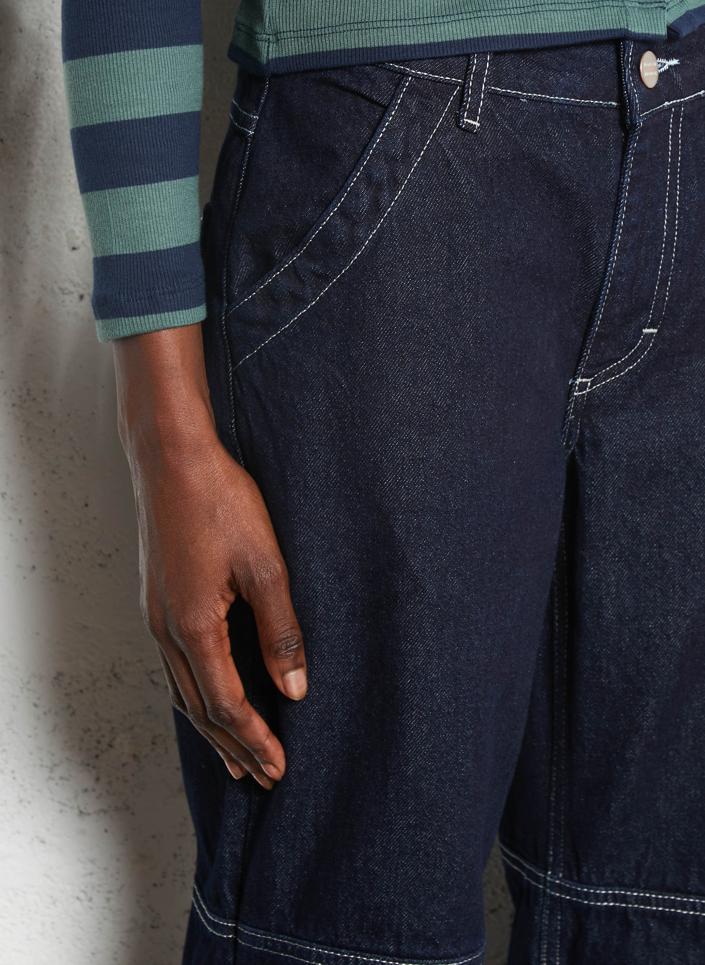 Jean large brut avec surpiqûres DAMSON MADDER Bleu