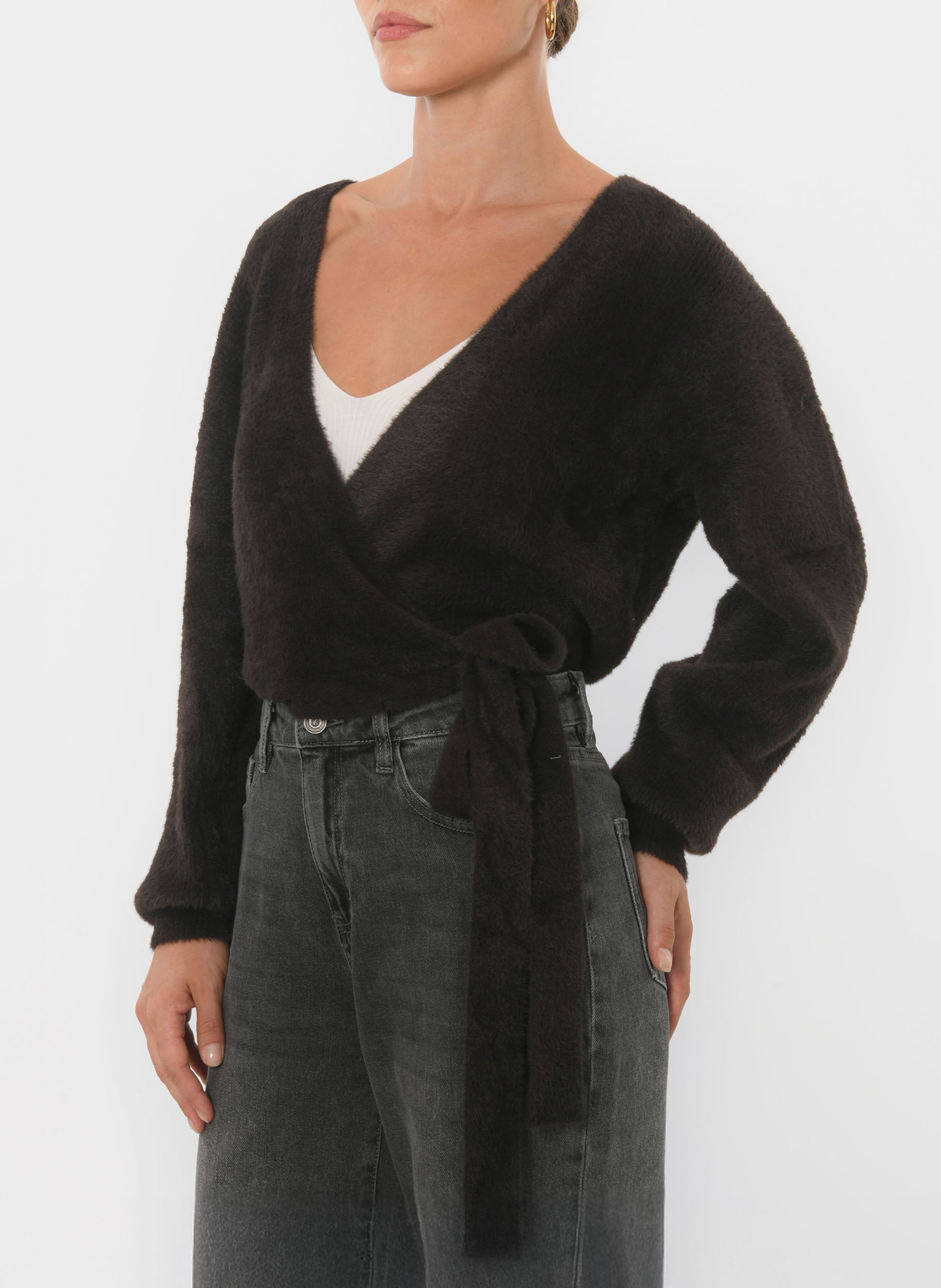 Gilet oversize col V KOOKAI Marron