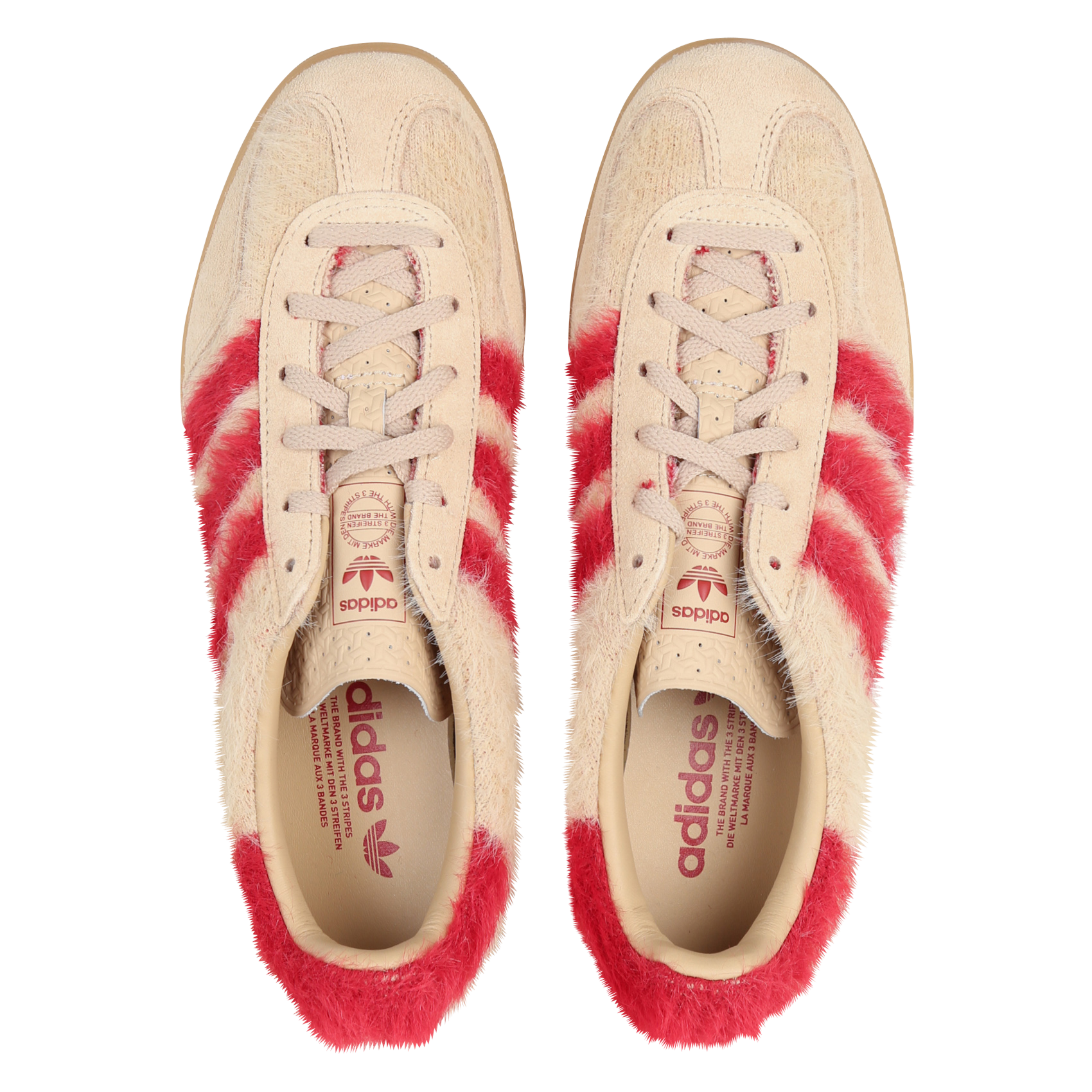 Baskets basses duveteuses en cuir ADIDAS Beige