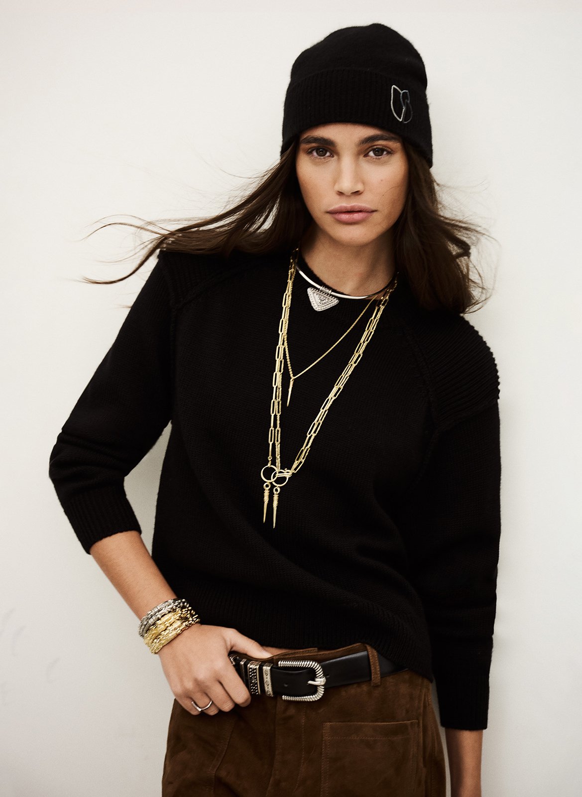 Rechte, wollen trui met ronde hals BA&SH