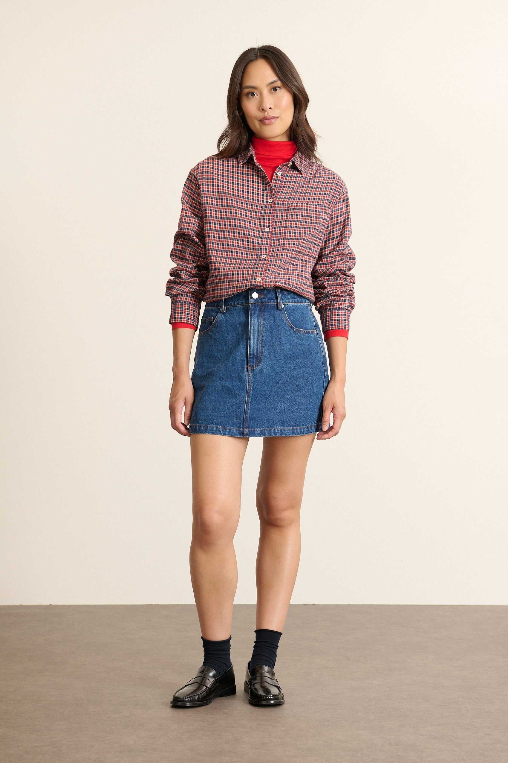 Checked long-sleeved shirt GARANCE PARIS Red