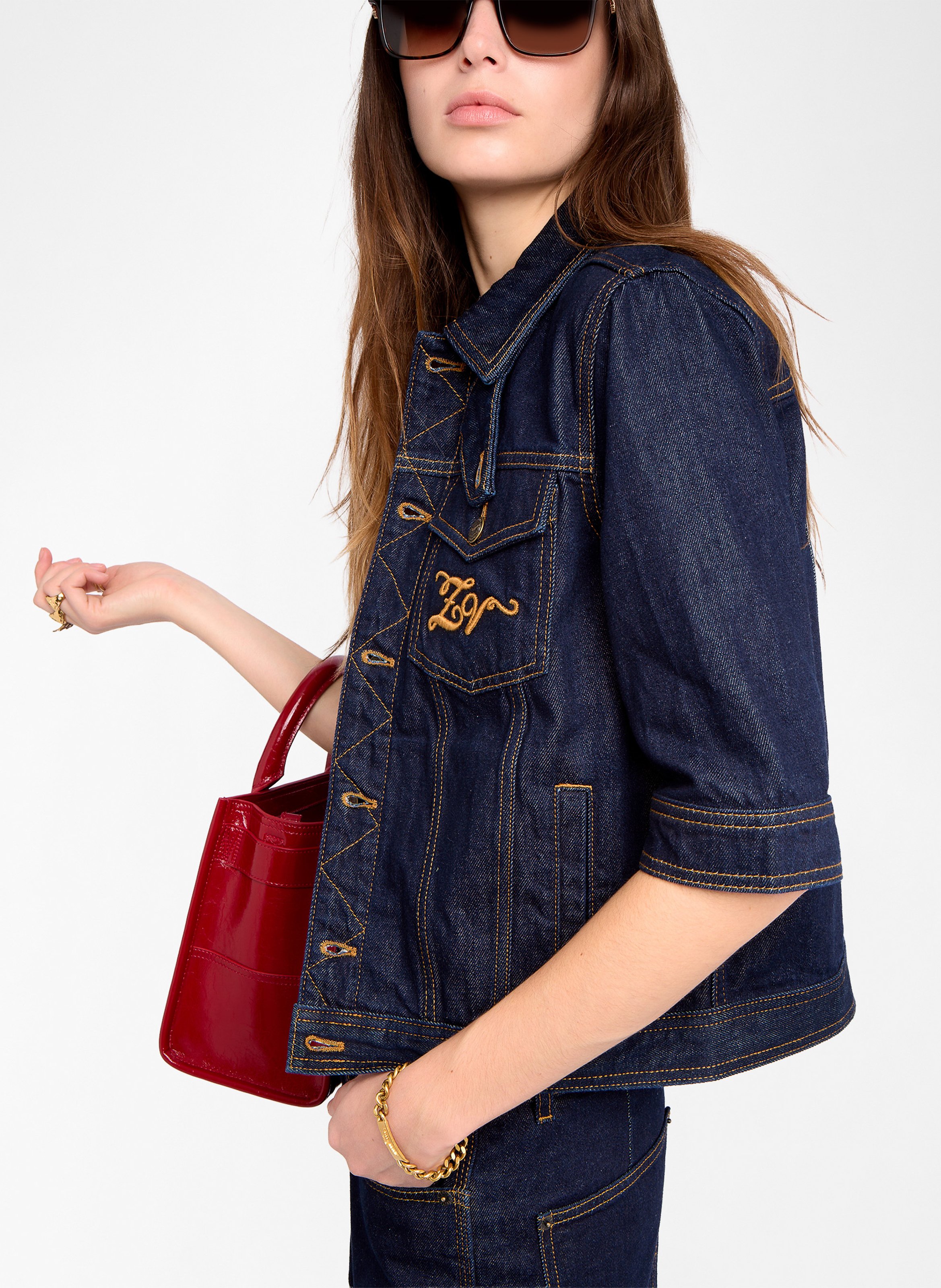 Chemise droite en jean brut ZADIG&VOLTAIRE Bleu