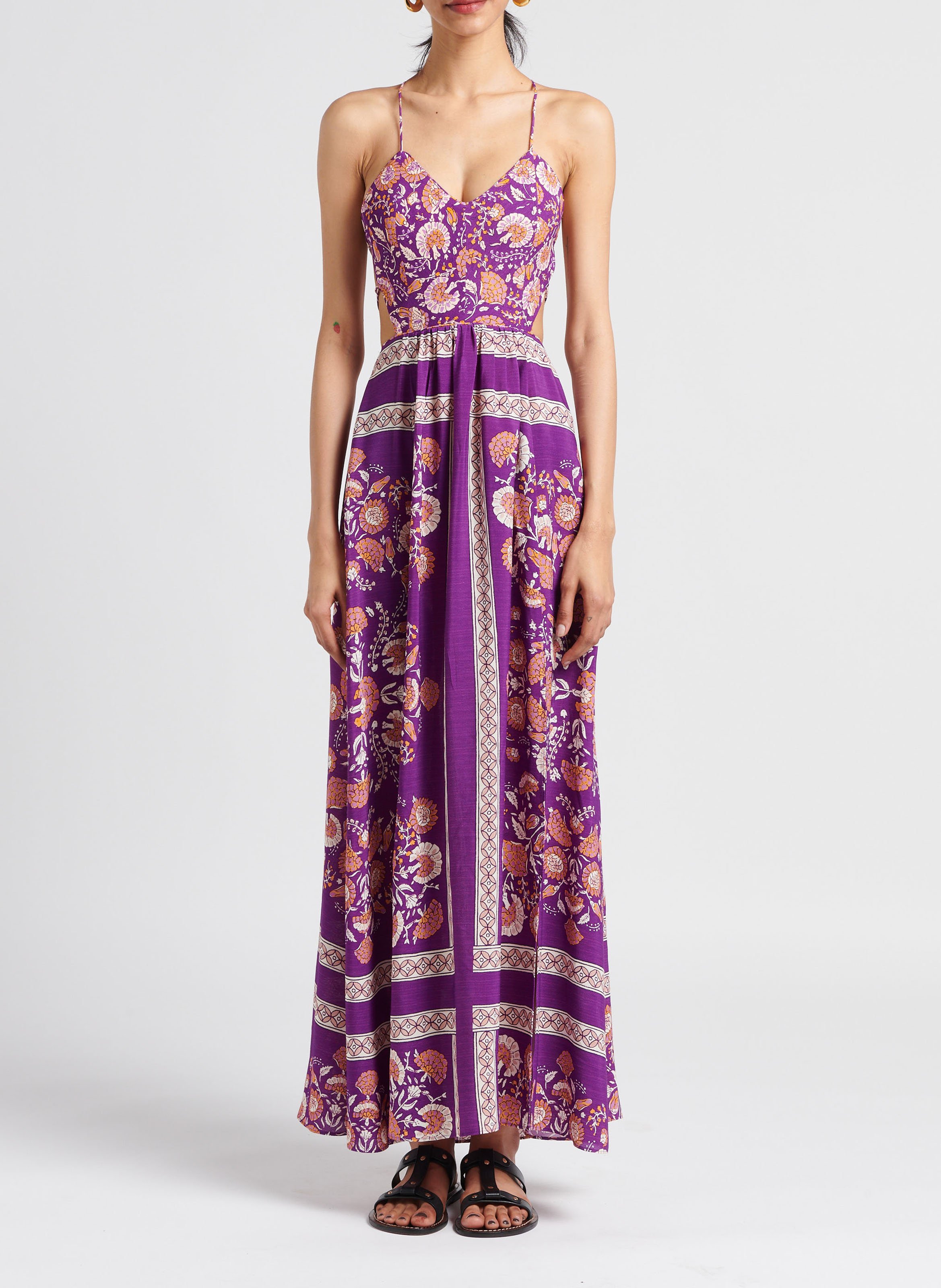 Robe longue en viscose imprimée ANTIK BATIK Violet