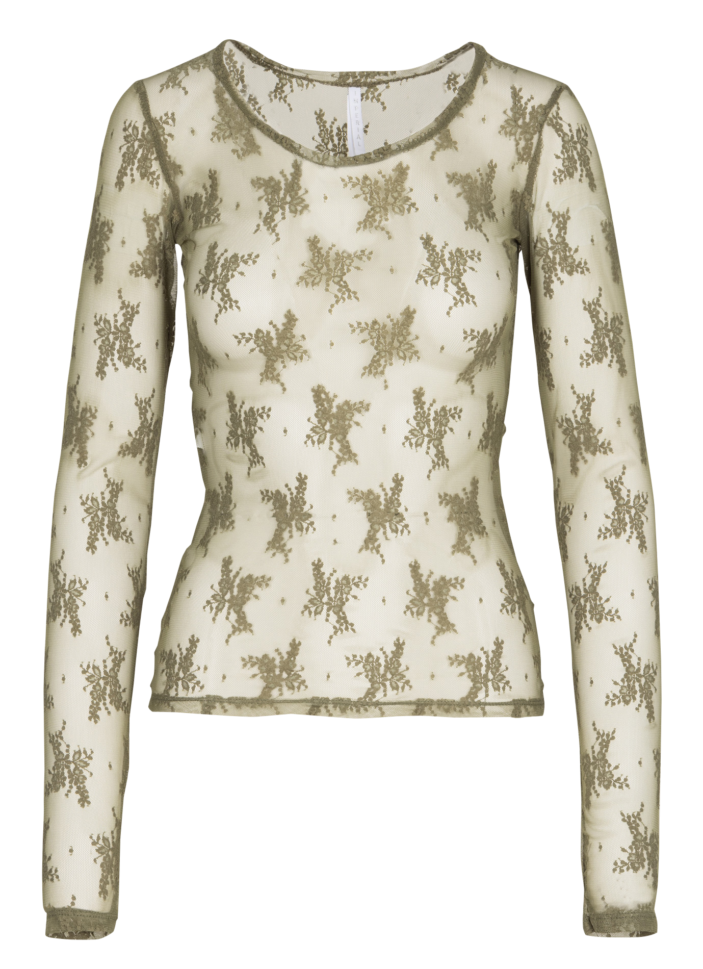 <p>T-shirt recht met ronde hals in kant</p> IMPERIAL