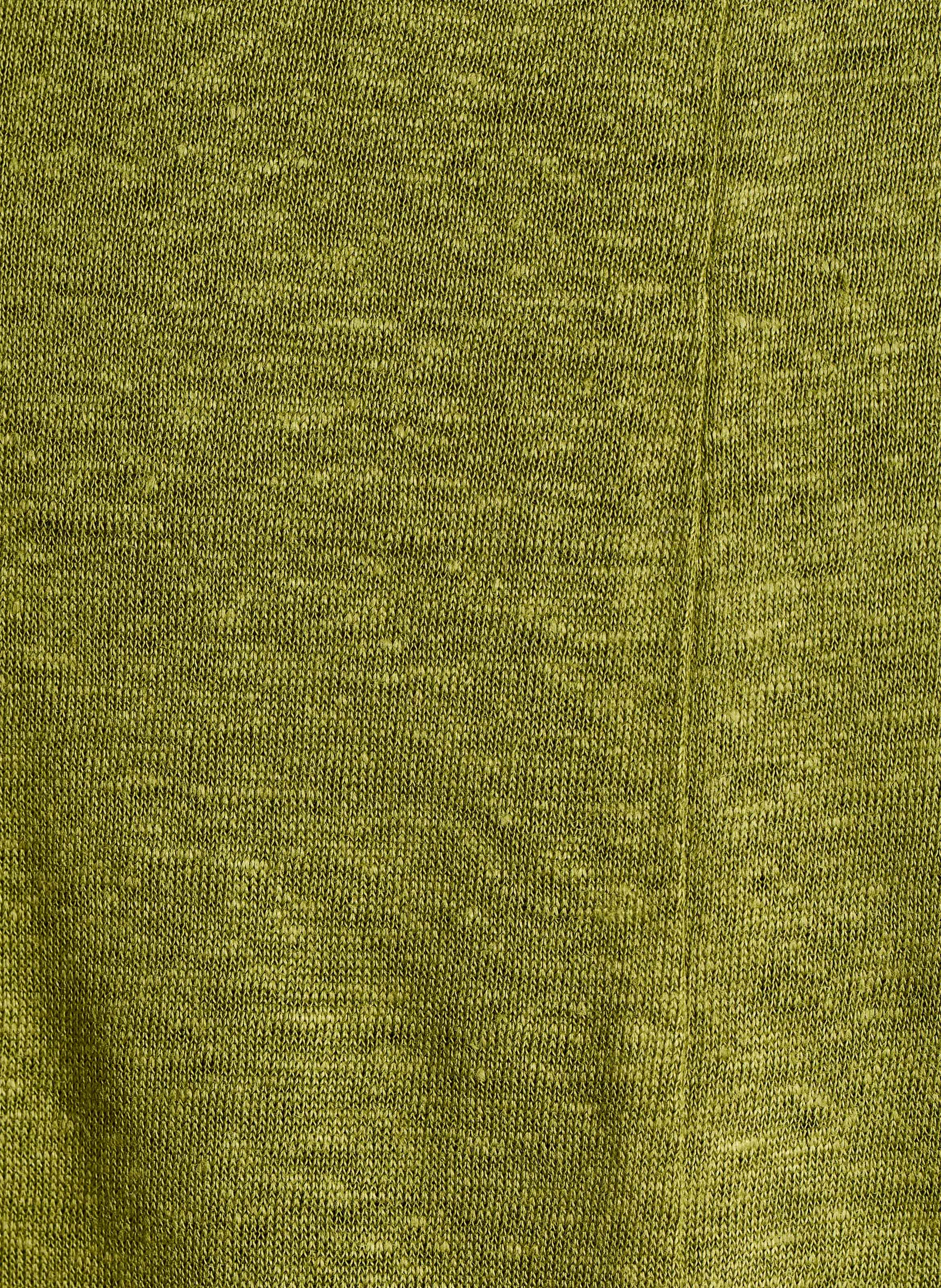 Tee-shirt droit chiné en lin Vert