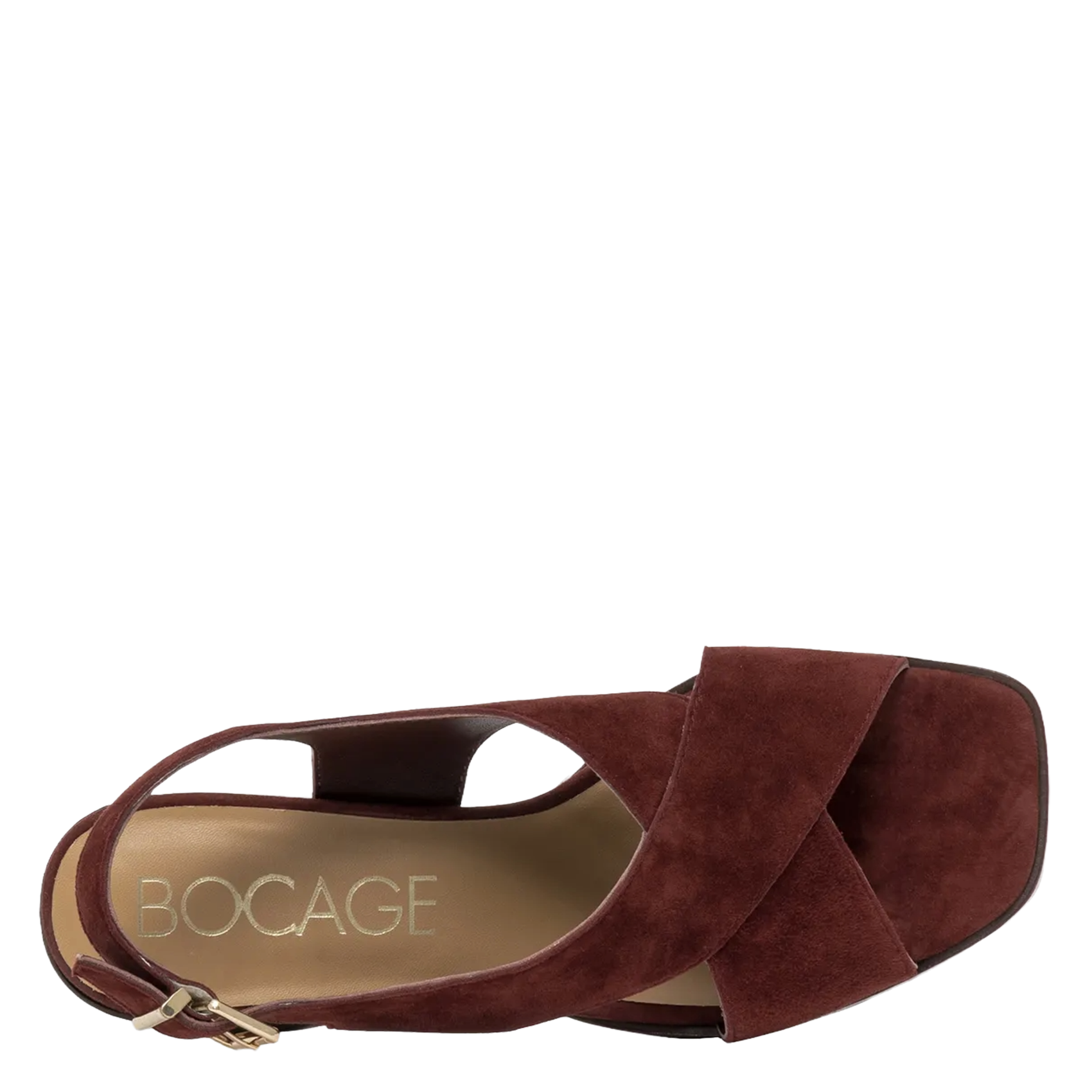 Heeled suede sandals BOCAGE Purple