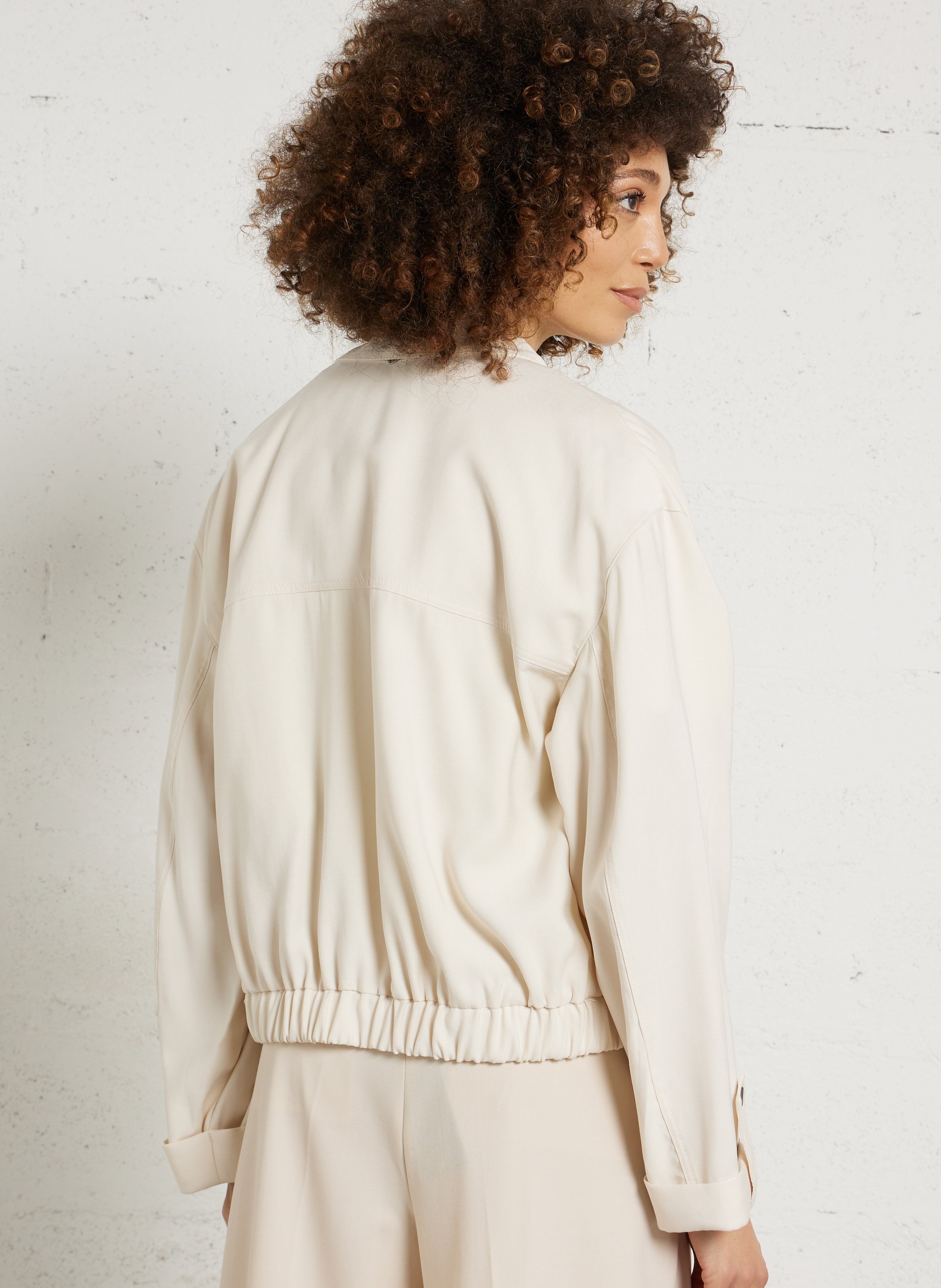 Straight tailored collar jacket PLEASE Beige