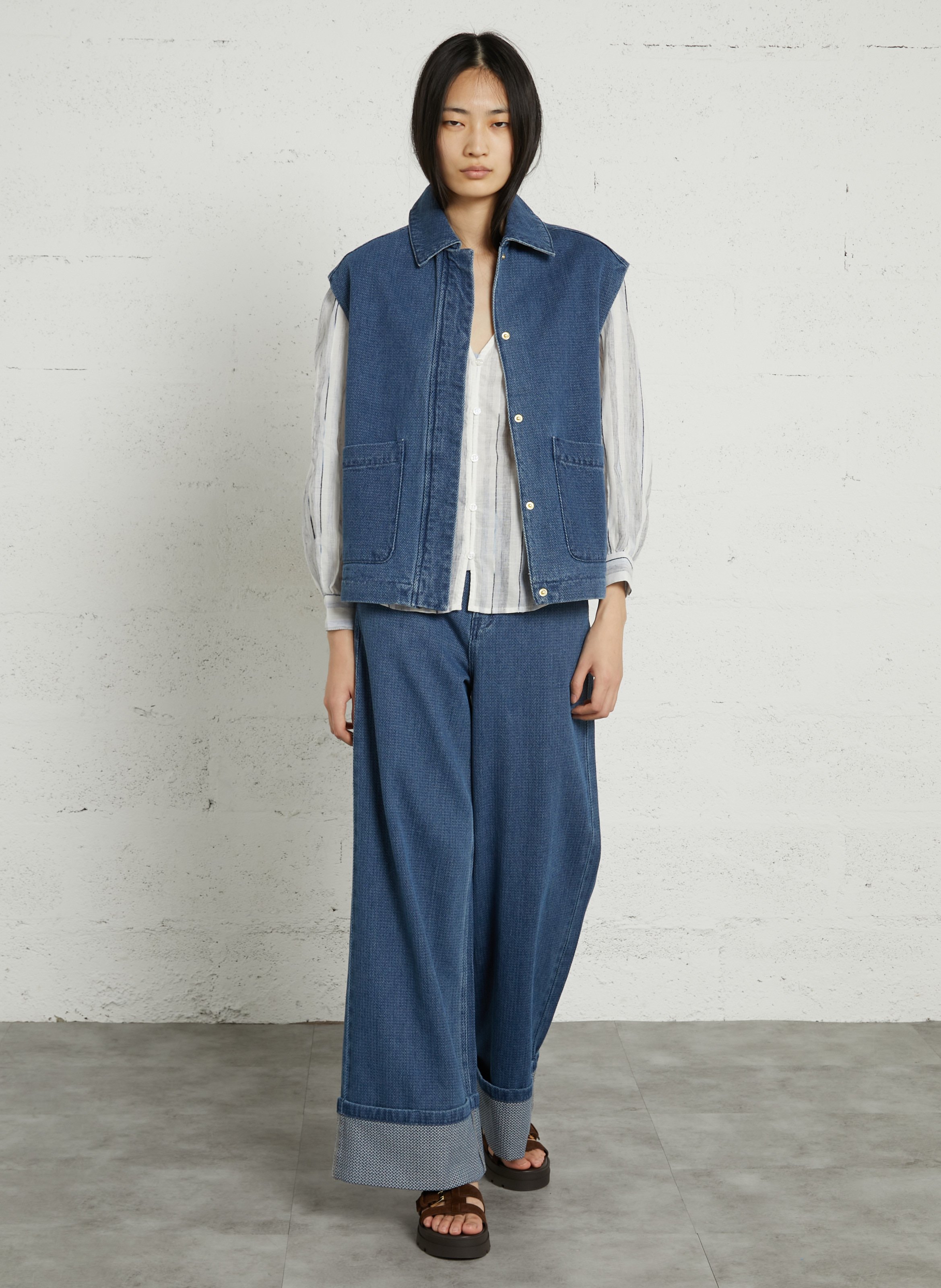 Veste sans manches en tweed LA PETITE ETOILE Bleu