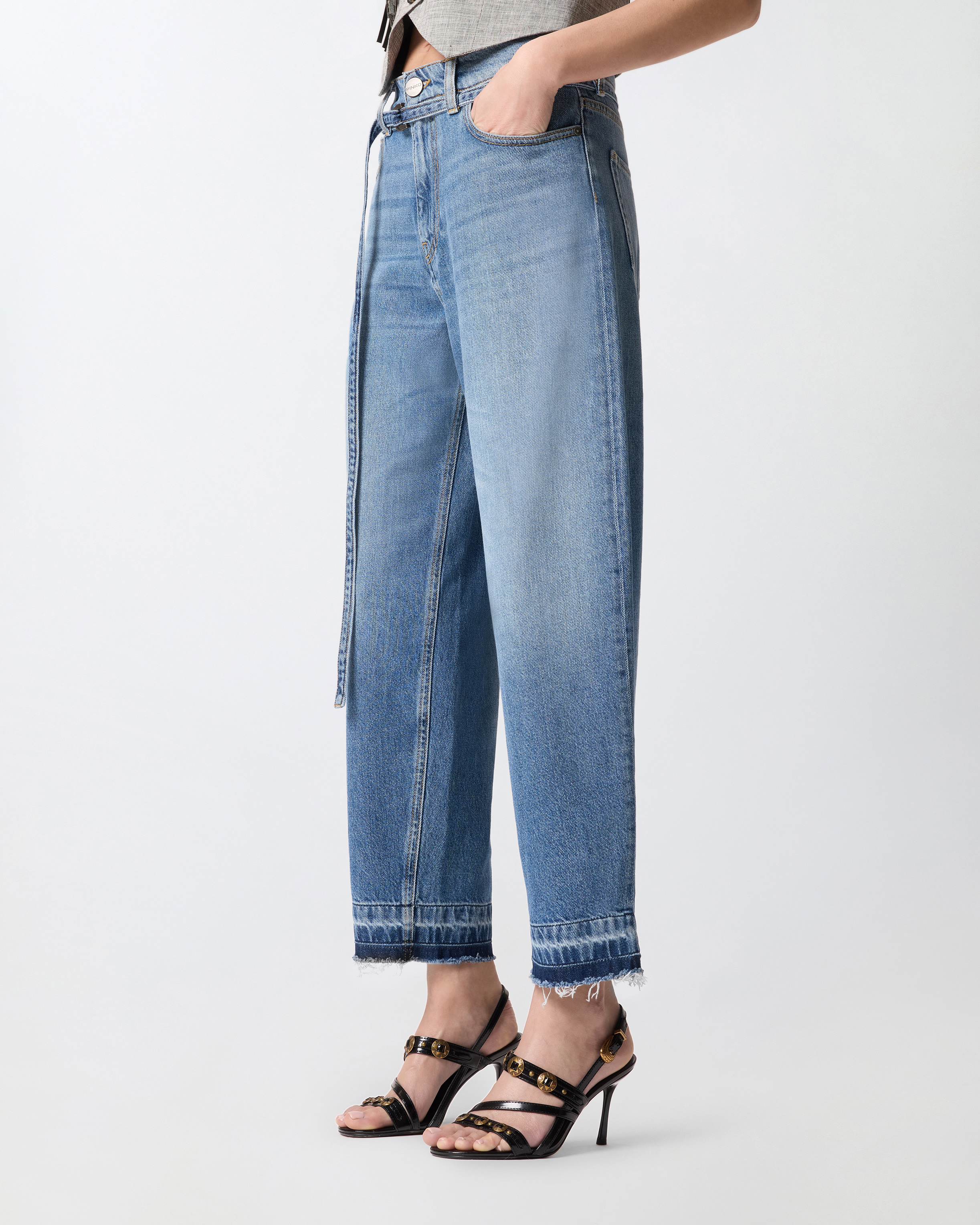 Distressed balloon jeans PINKO Blue