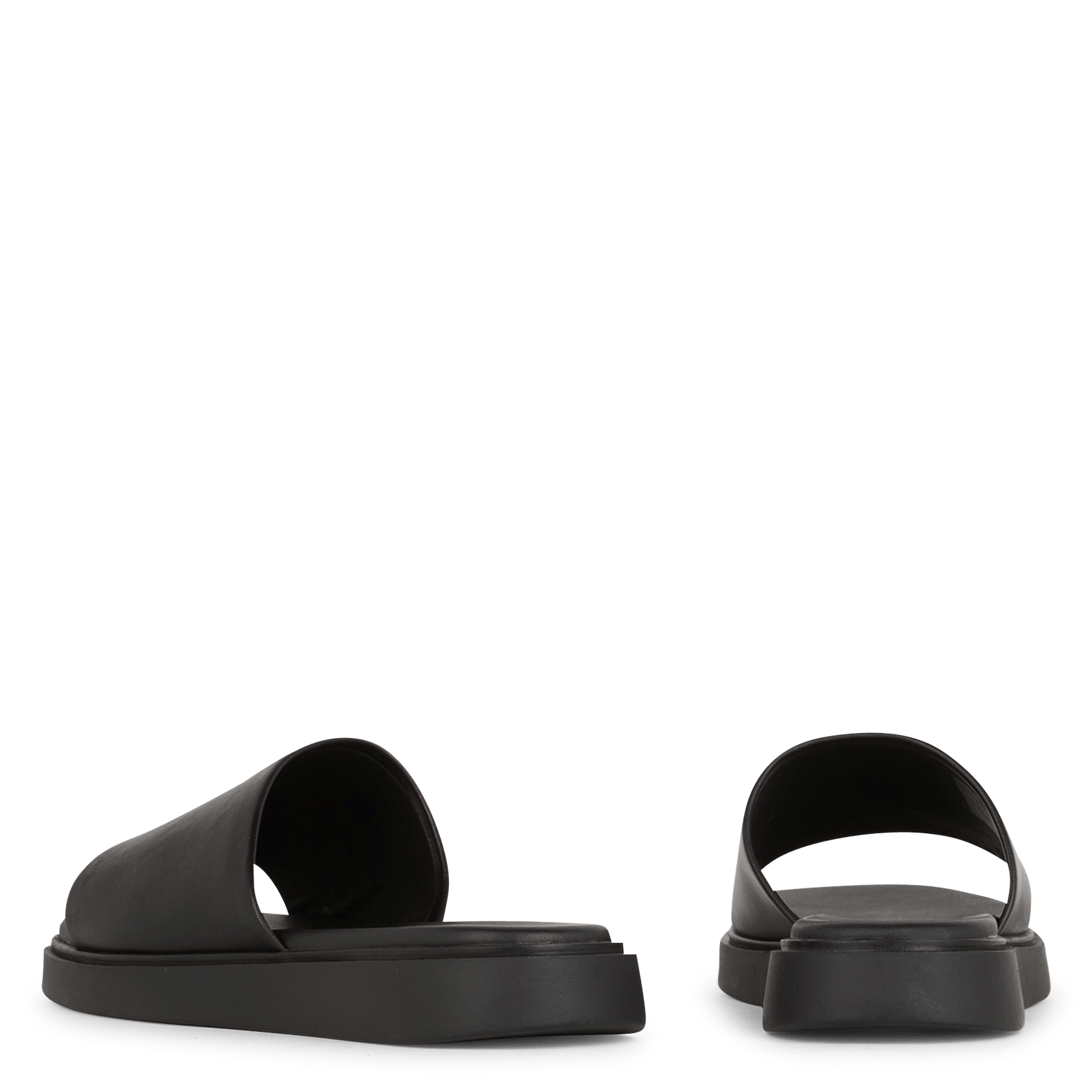 Leather wedge mules VAGABOND Black