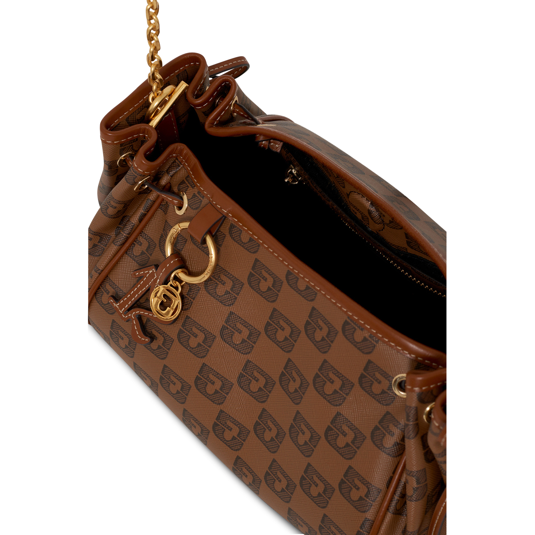 Monogrammed shoulder bag GERARD DAREL Brown