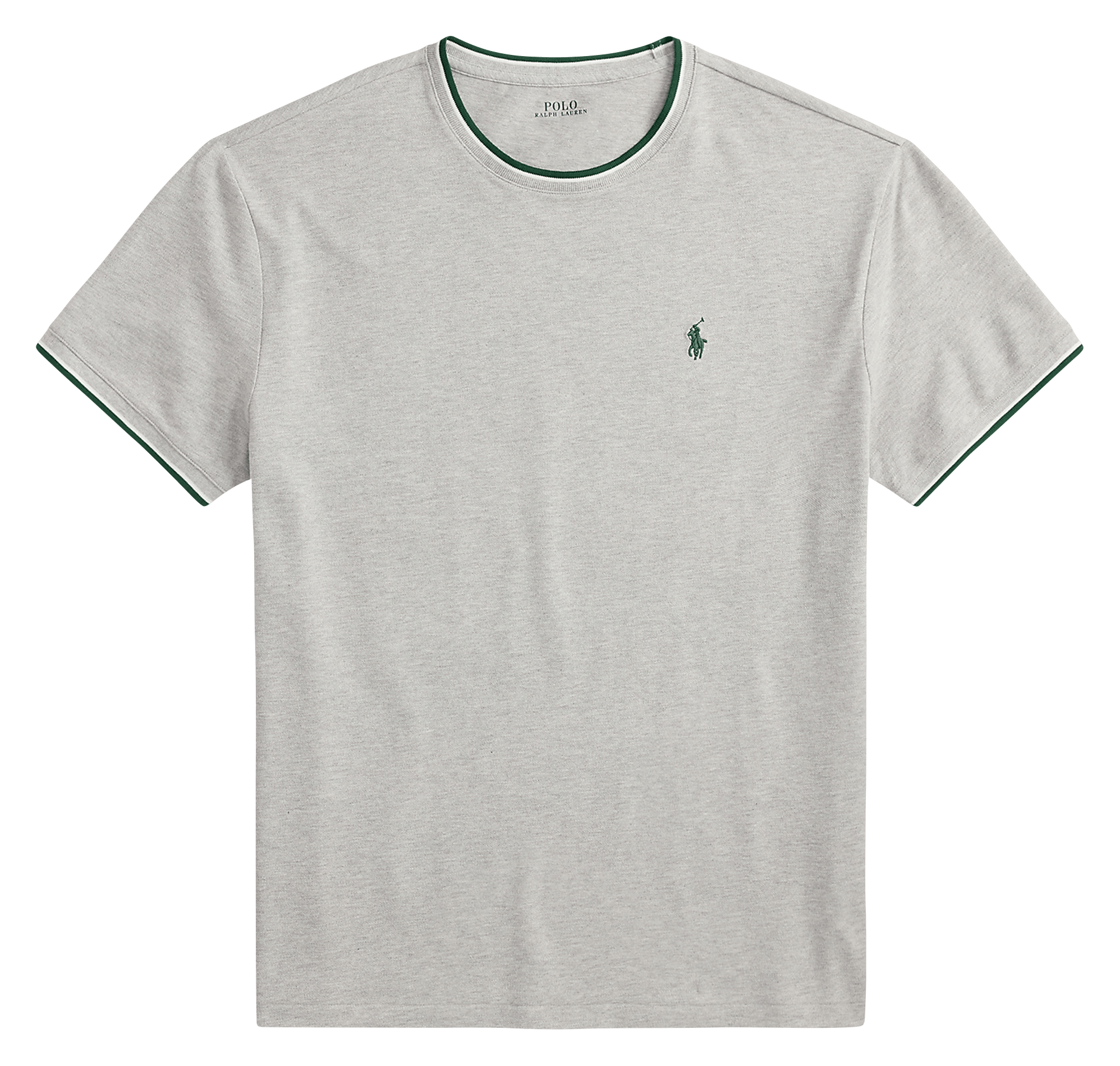Straight cotton-blend round-neck T-shirt POLO RALPH LAUREN Grey