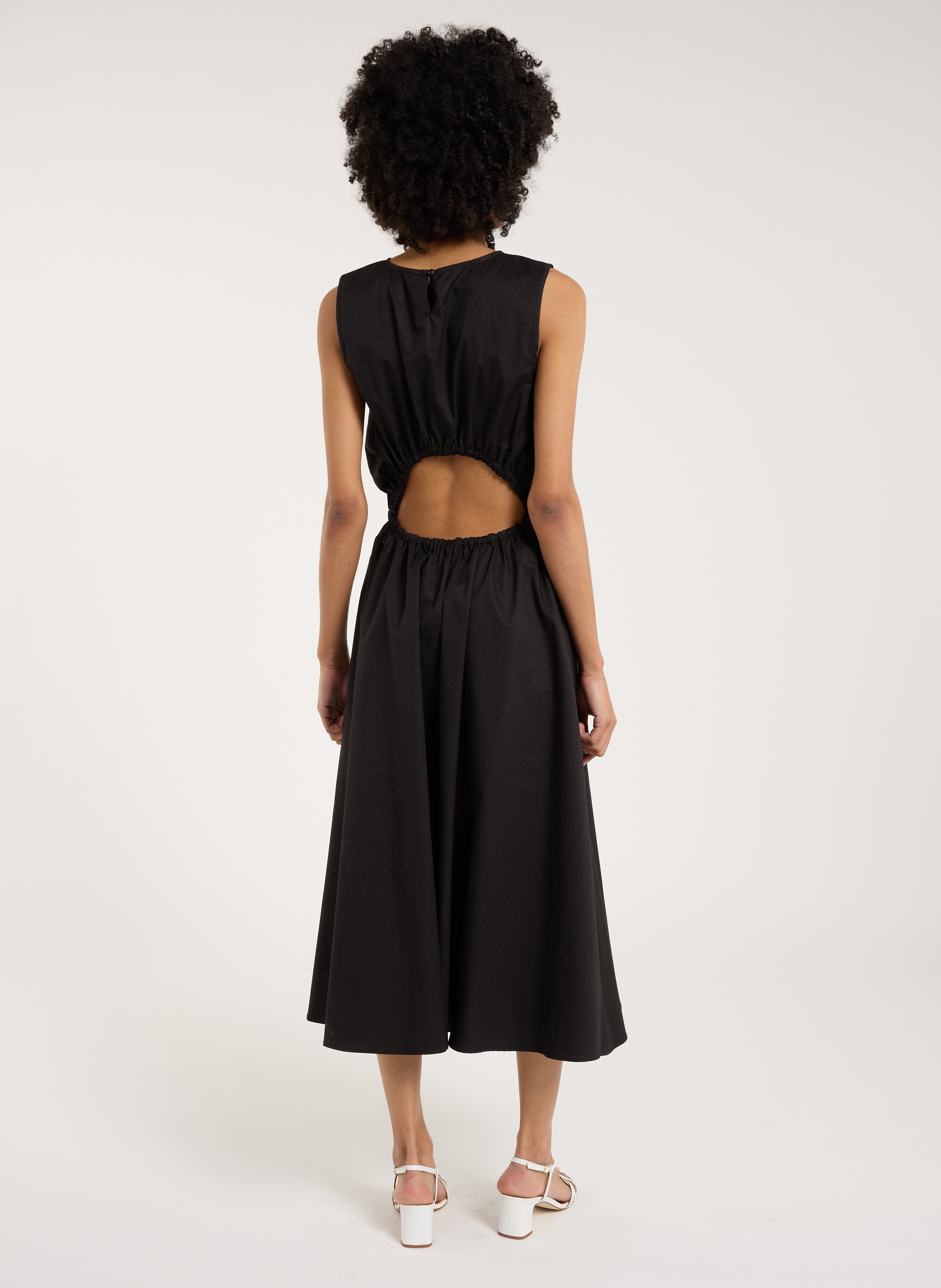 Midikleid mit Rundhalsausschnitt SAISON 1865 Schwarz
