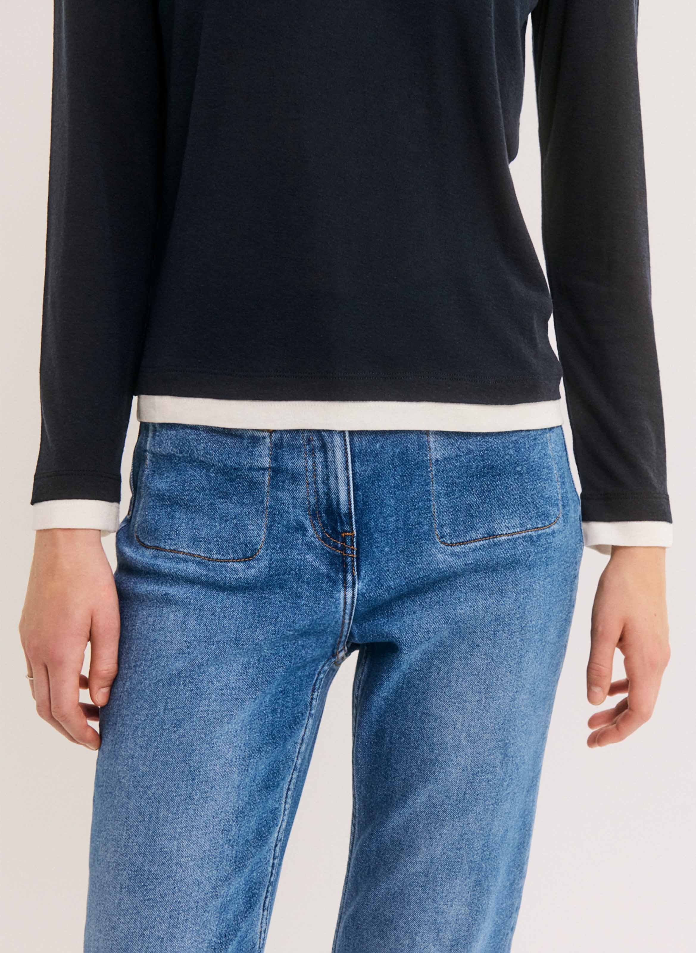 Straight-cut round-neck T-shirt PABLO Blue