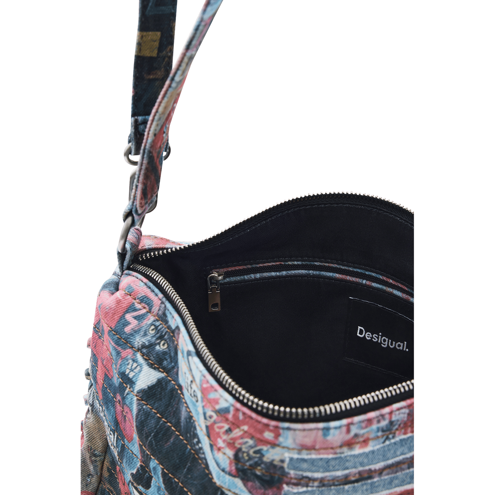 Sac porté épaule en denim de coton imprimé DESIGUAL Mehrfarbig