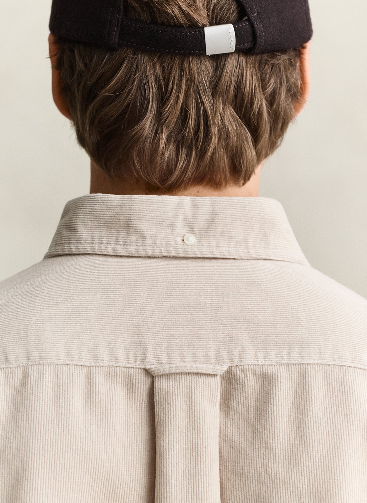 Chemise droite col classique en coton GANT Beige
