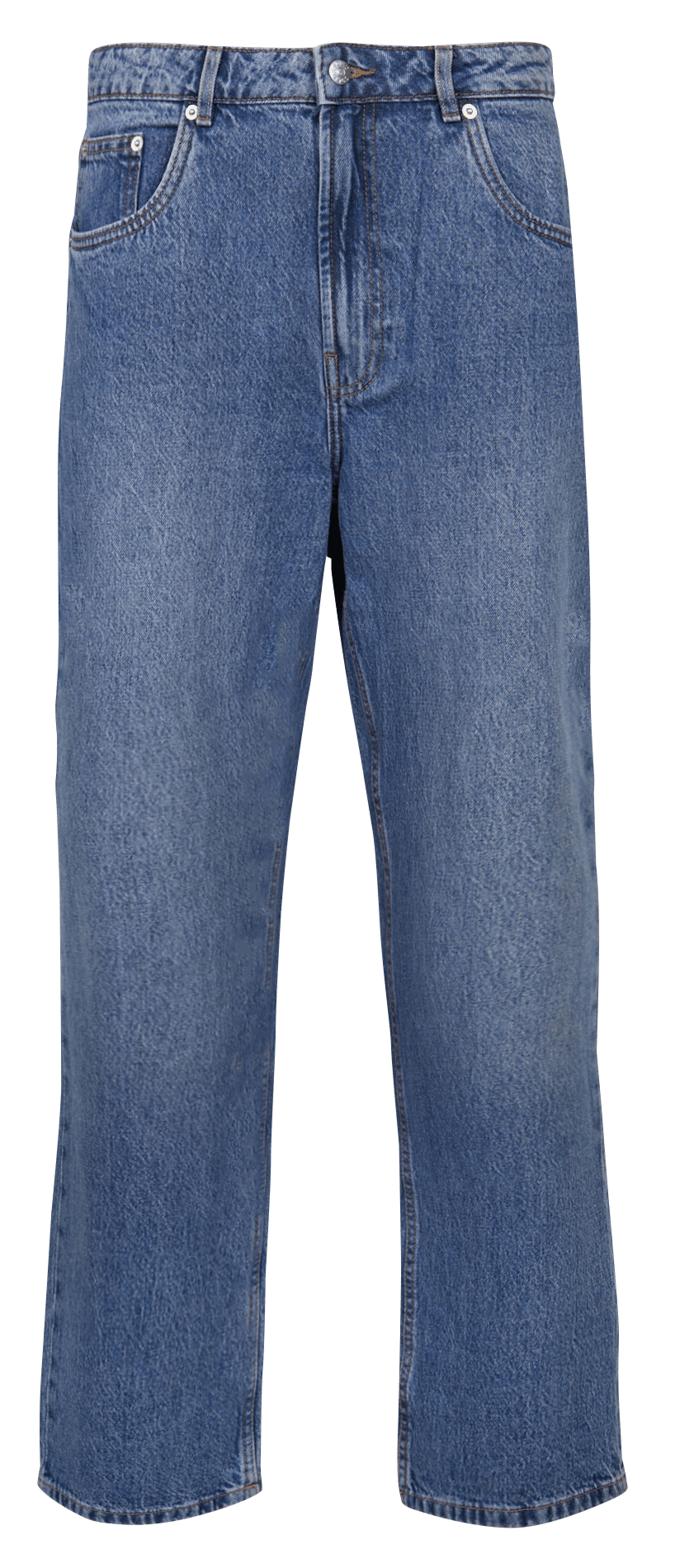 Jean droit uni en coton SOLID Bleu