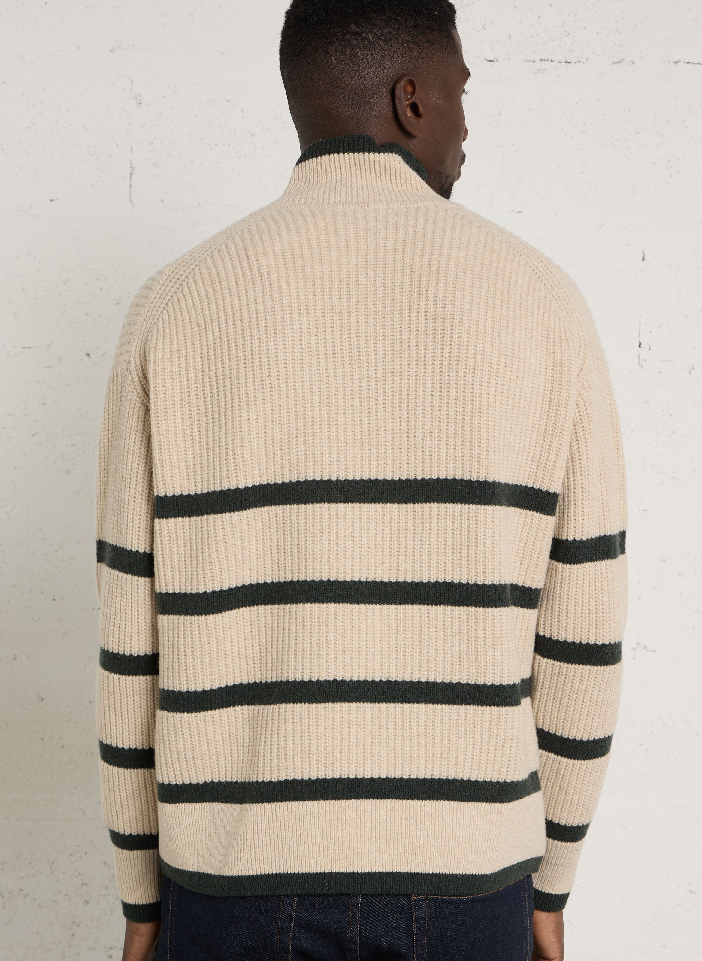 Wool-blend loose-fit striped sweater ARMOR LUX Beige