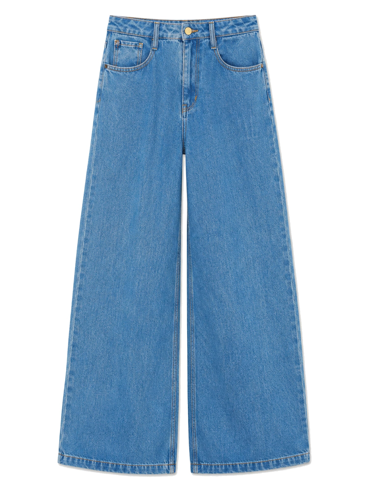 High-waisted loose-fit zip jeans LE TEMPS DES CERISES Blue