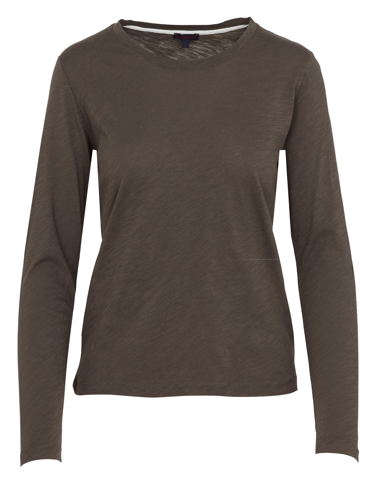 Einfarbiges langärmeliges T-Shirt aus Baumwolle BENSIMON Braun