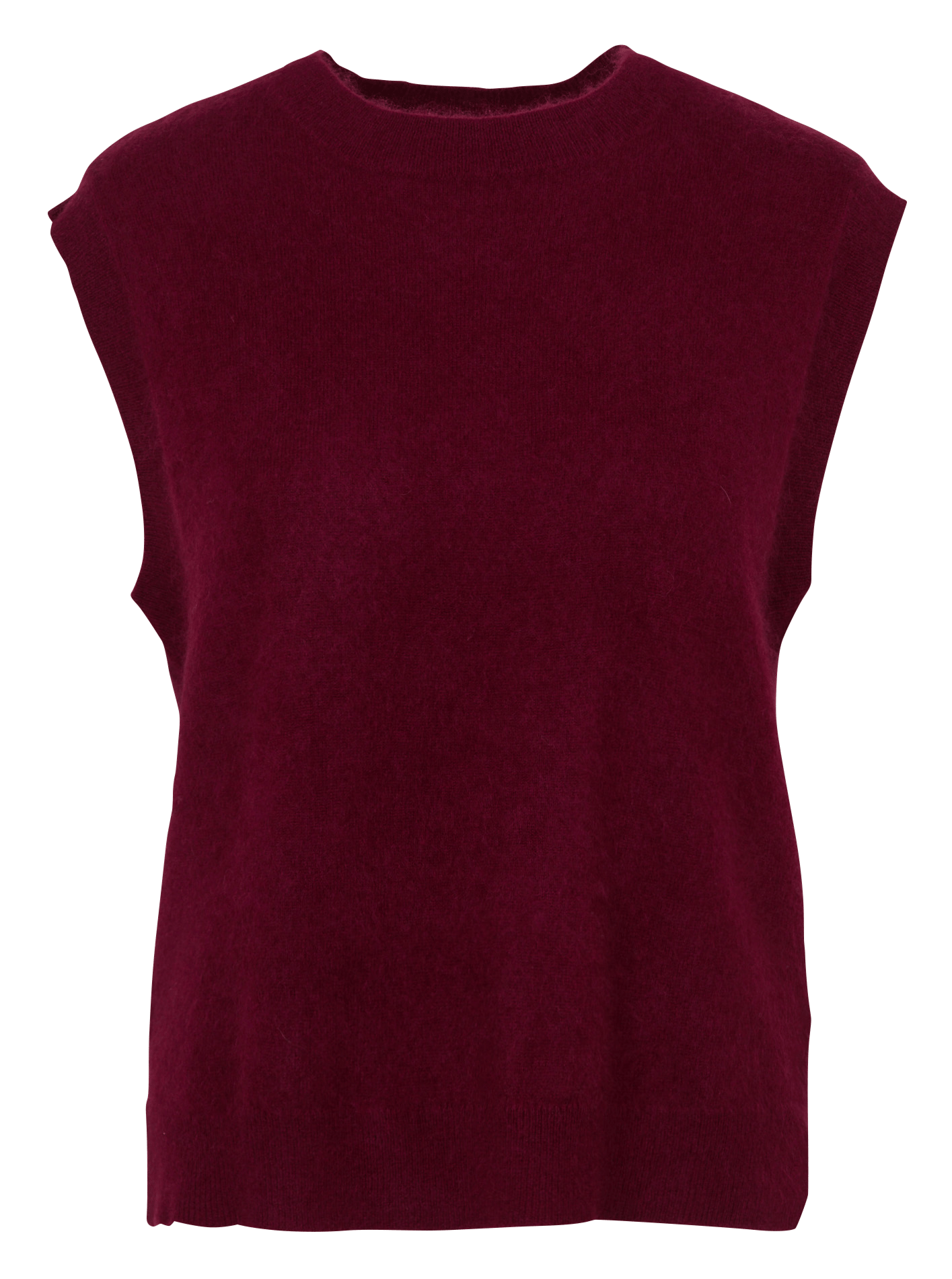 Straight sleeveless crew-neck sweater in wool and cashmere SUD EXPRESS