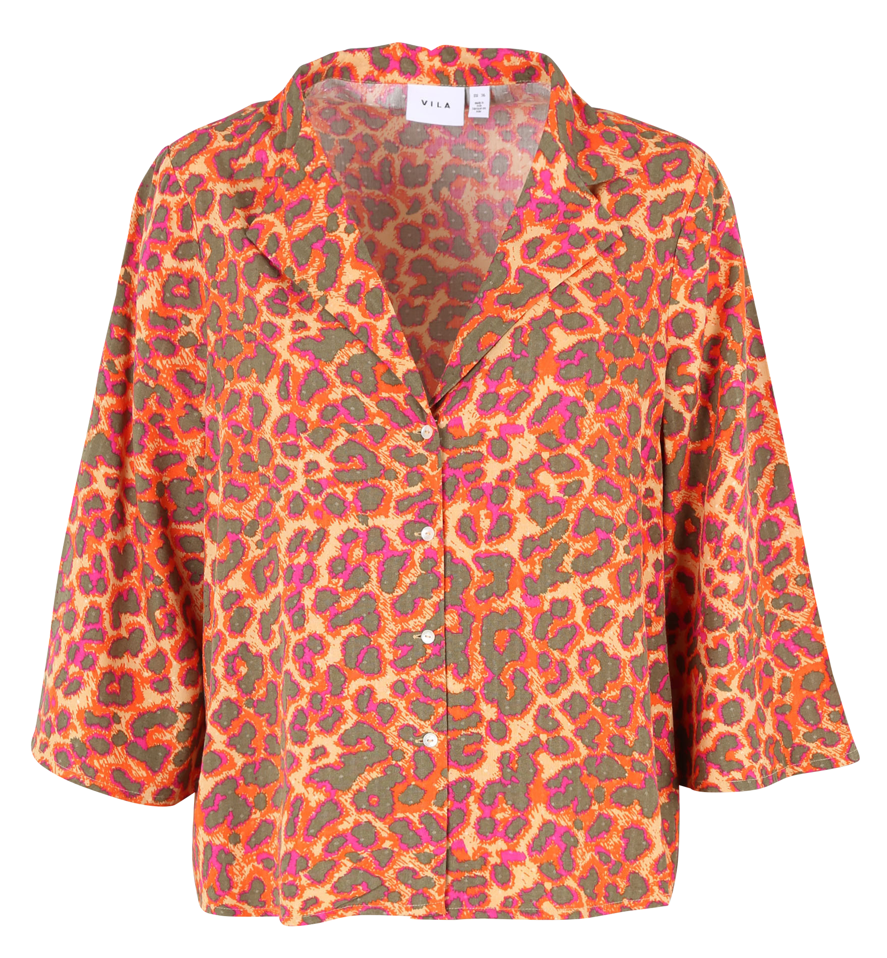Chemise col tailleur imprimée  VILA Orange