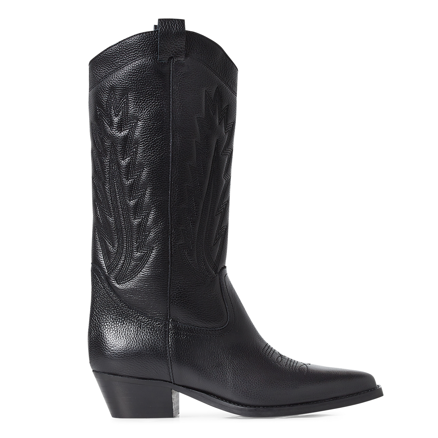 Leather cowboy boots JONAK Black