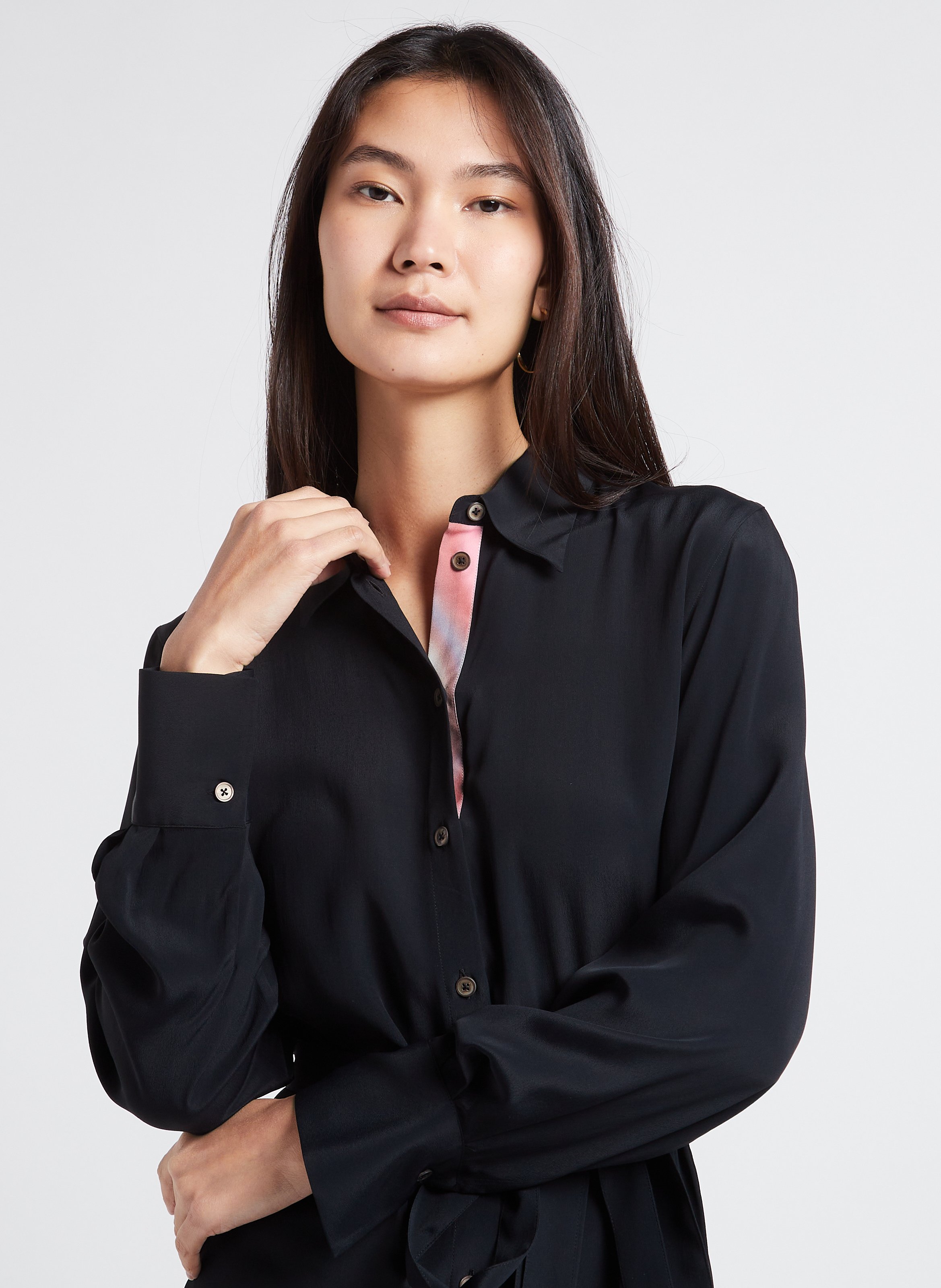 Straight midi dress with classic collar PAUL SMITH Black