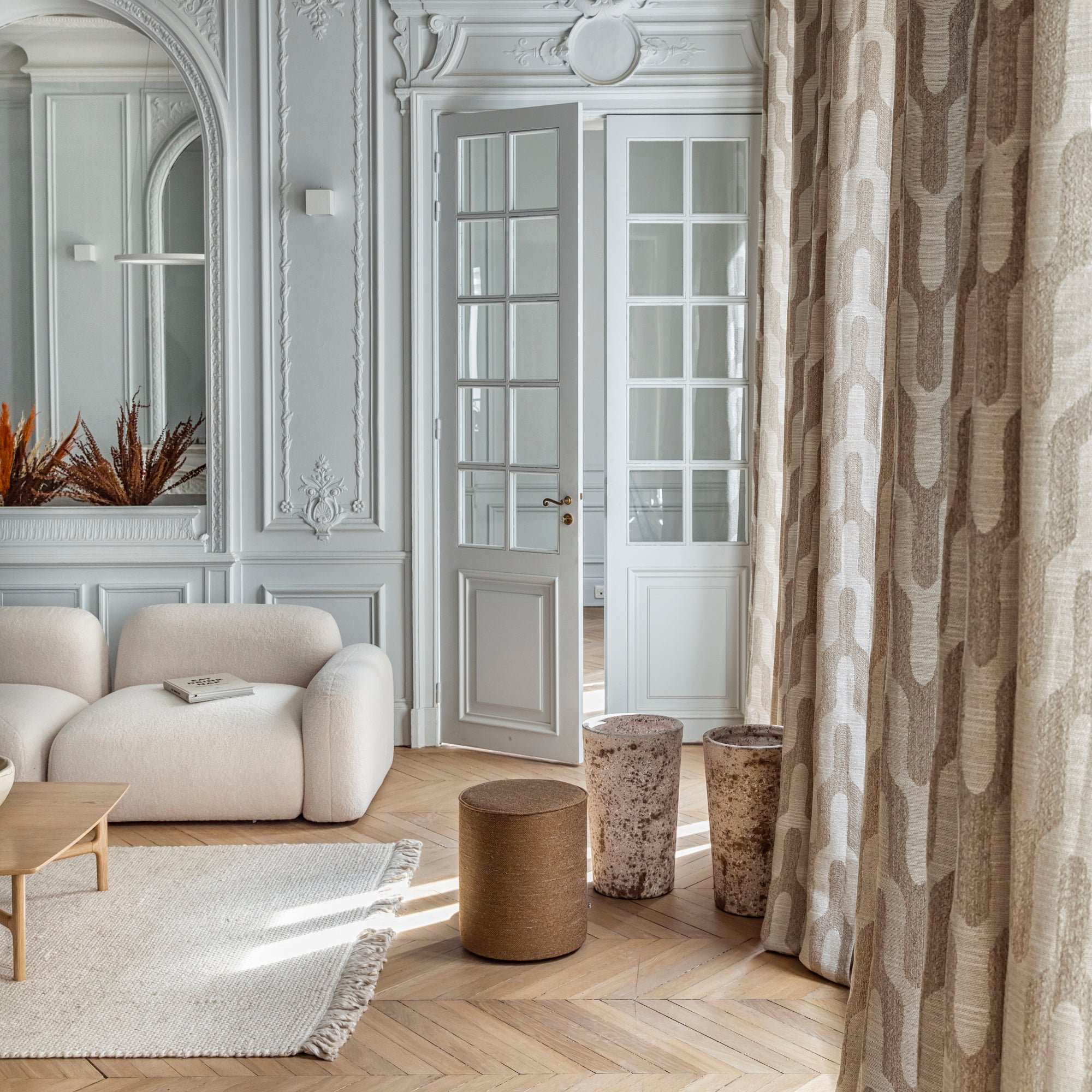 Pleated ribbon curtain MADURA Beige