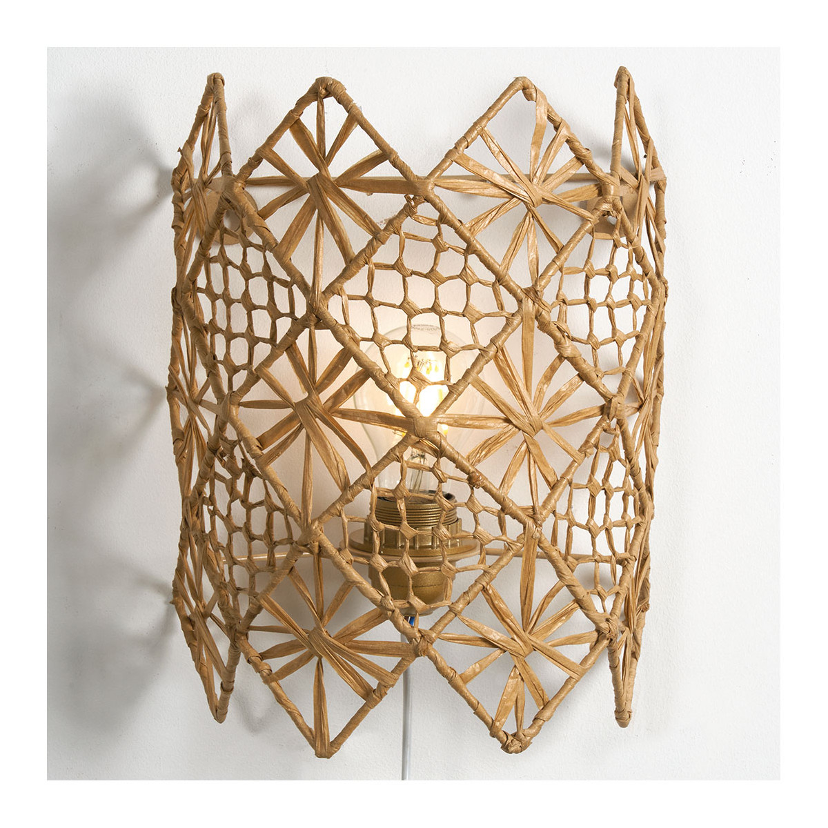 Non-electrified raffia appliqué BLANC D'IVOIRE Beige