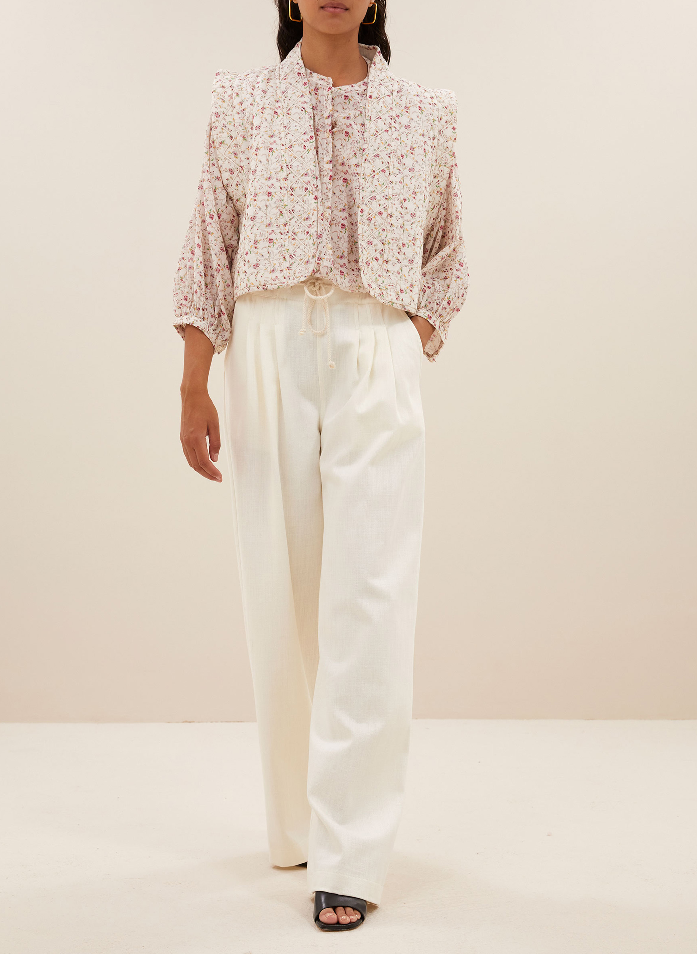 Bedruckte Jacke aus Baumwolle und Leinenmischung BY BAR Rosa