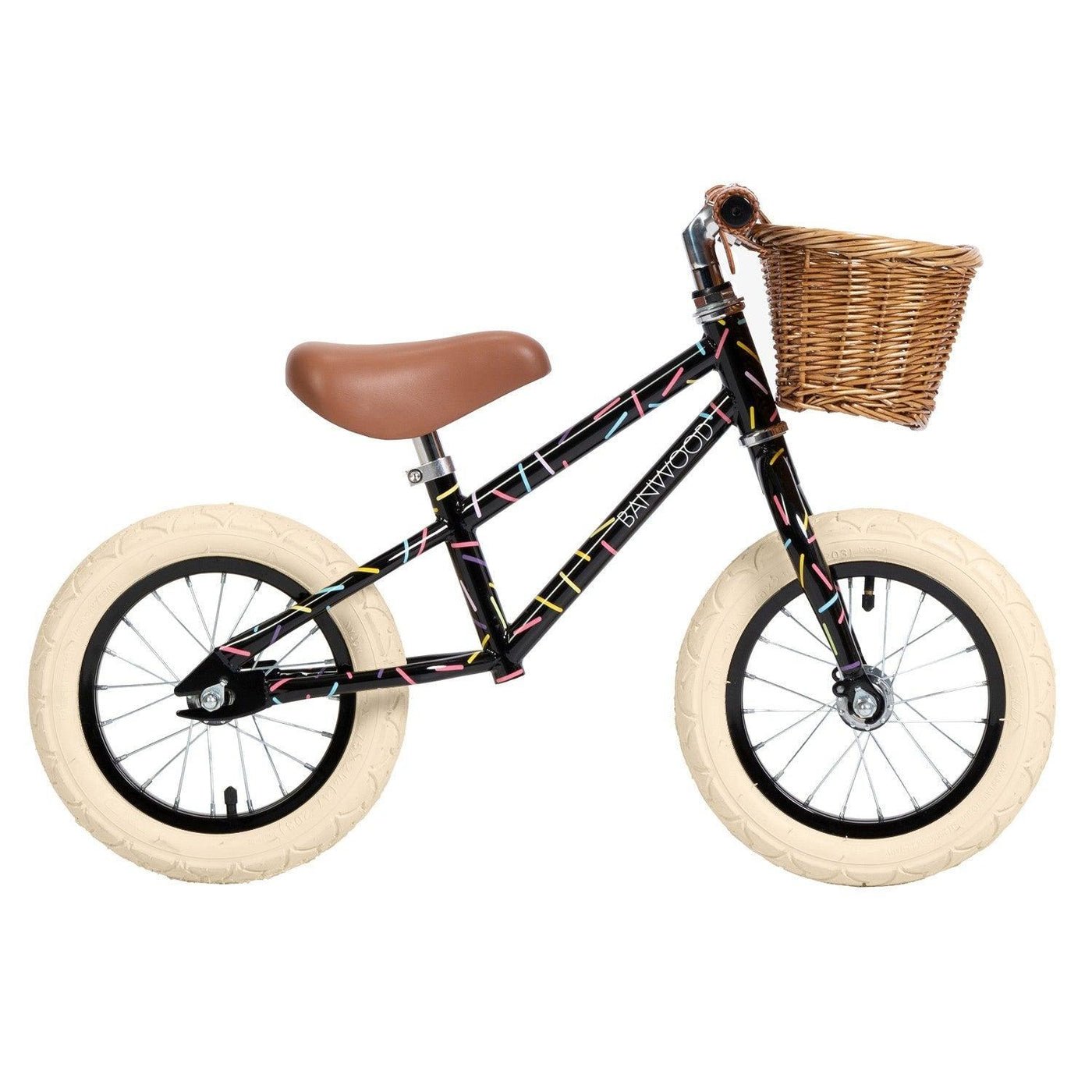 Black steel balance bike for cycling 3-5 years old Banwood Black