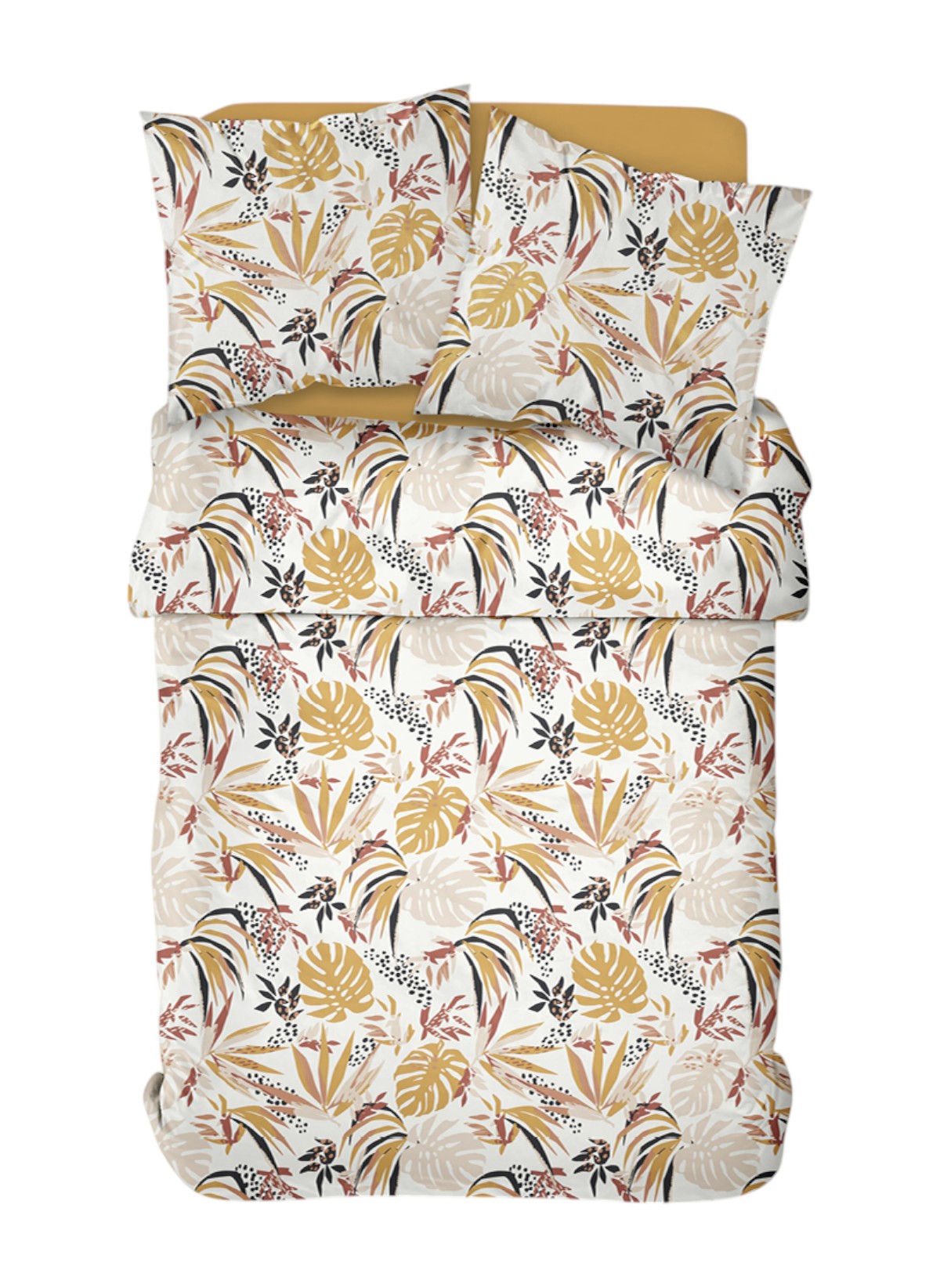Printed cotton bed set TODAY LINGE DE MAISON Yellow