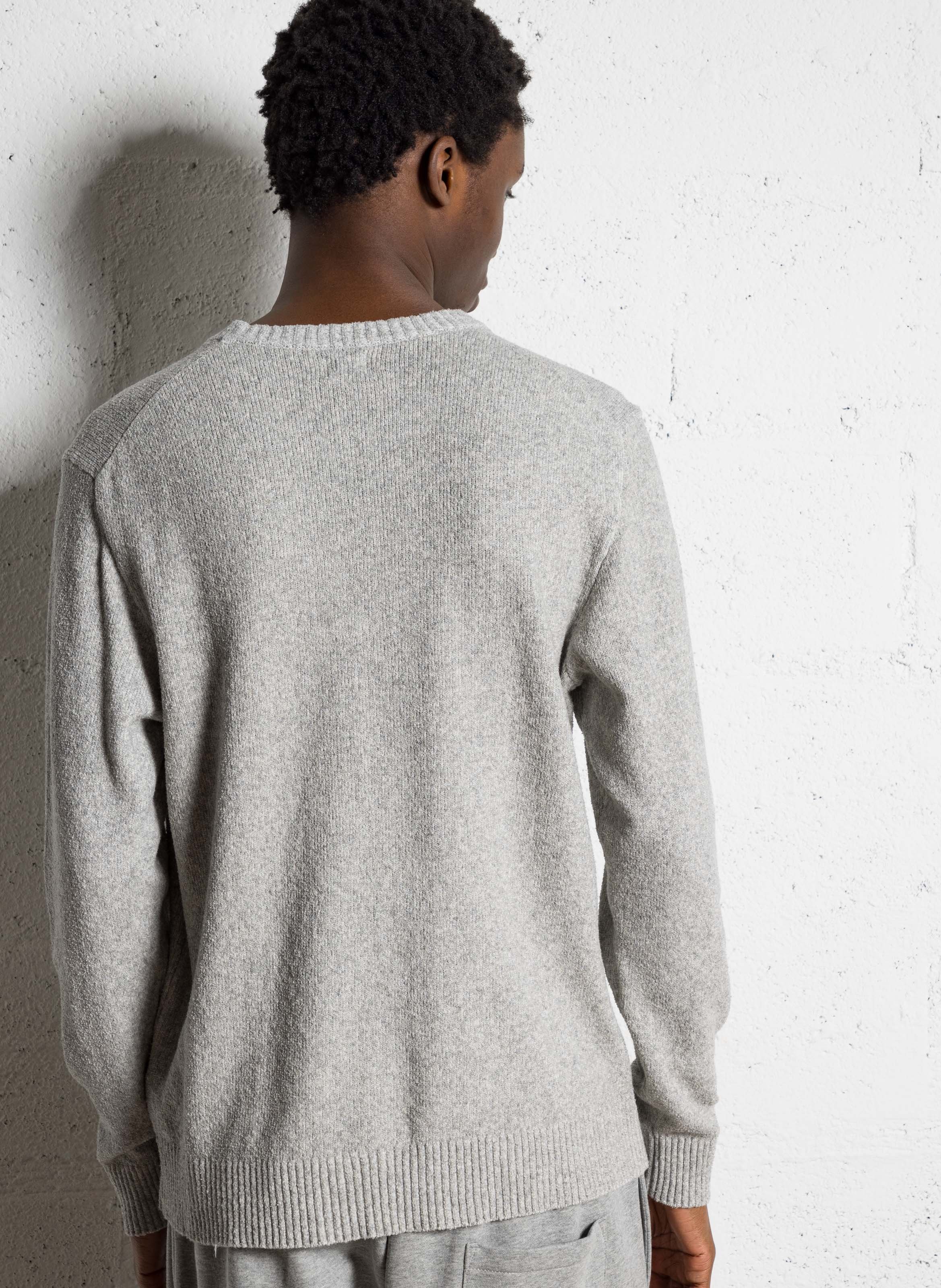 Pull col rond en coton mélangé AU PRINTEMPS PARIS Gris