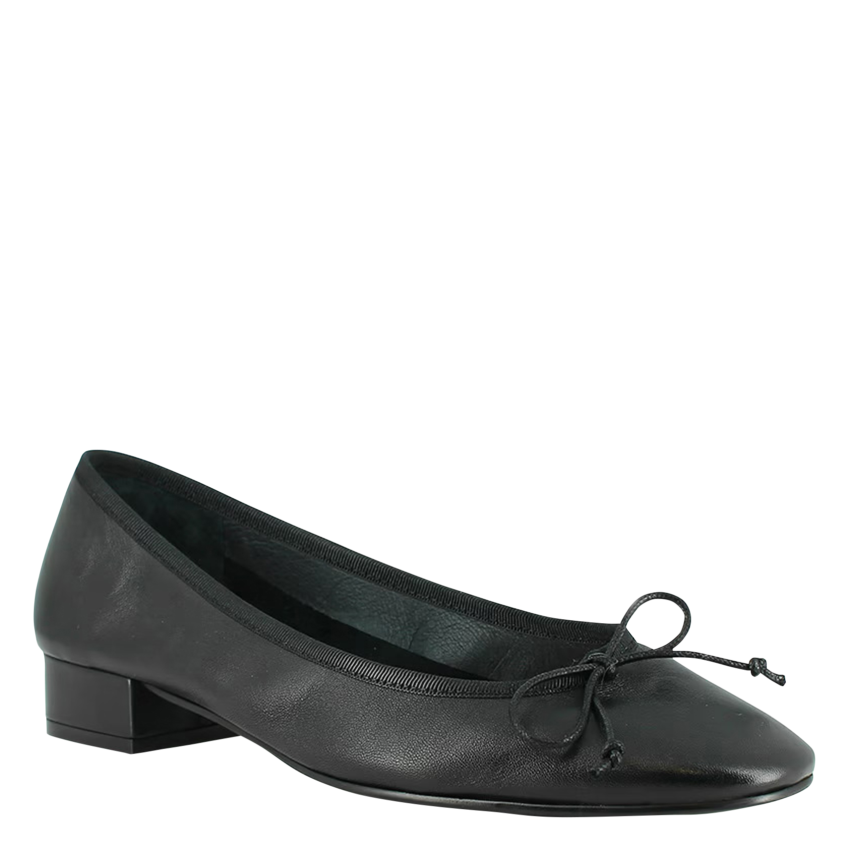 Einfarbige Ballerinas mit Schleife Schwarz